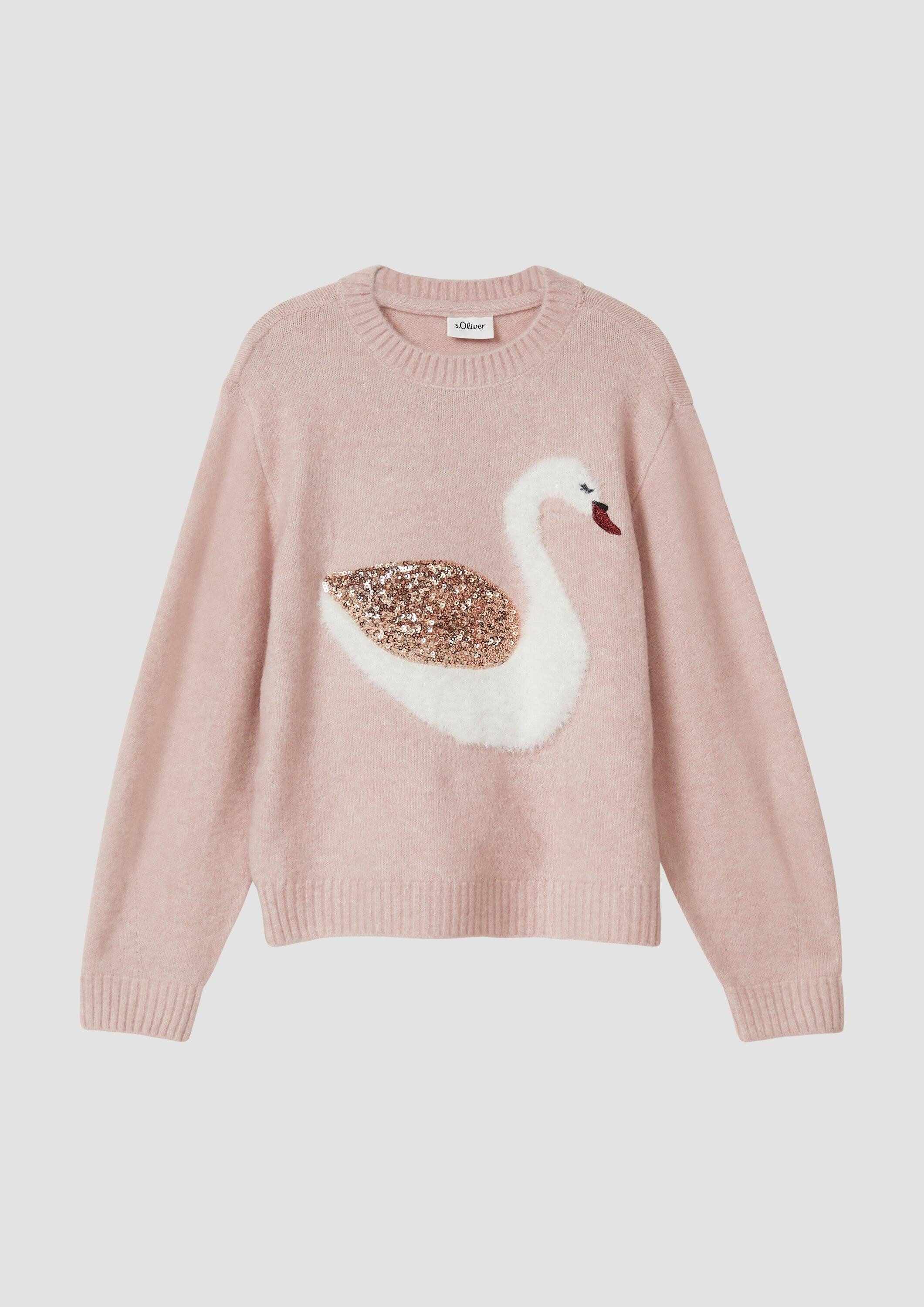 s.Oliver Longpullover Strickpullover Weicher Strickpullover mit Pailletten