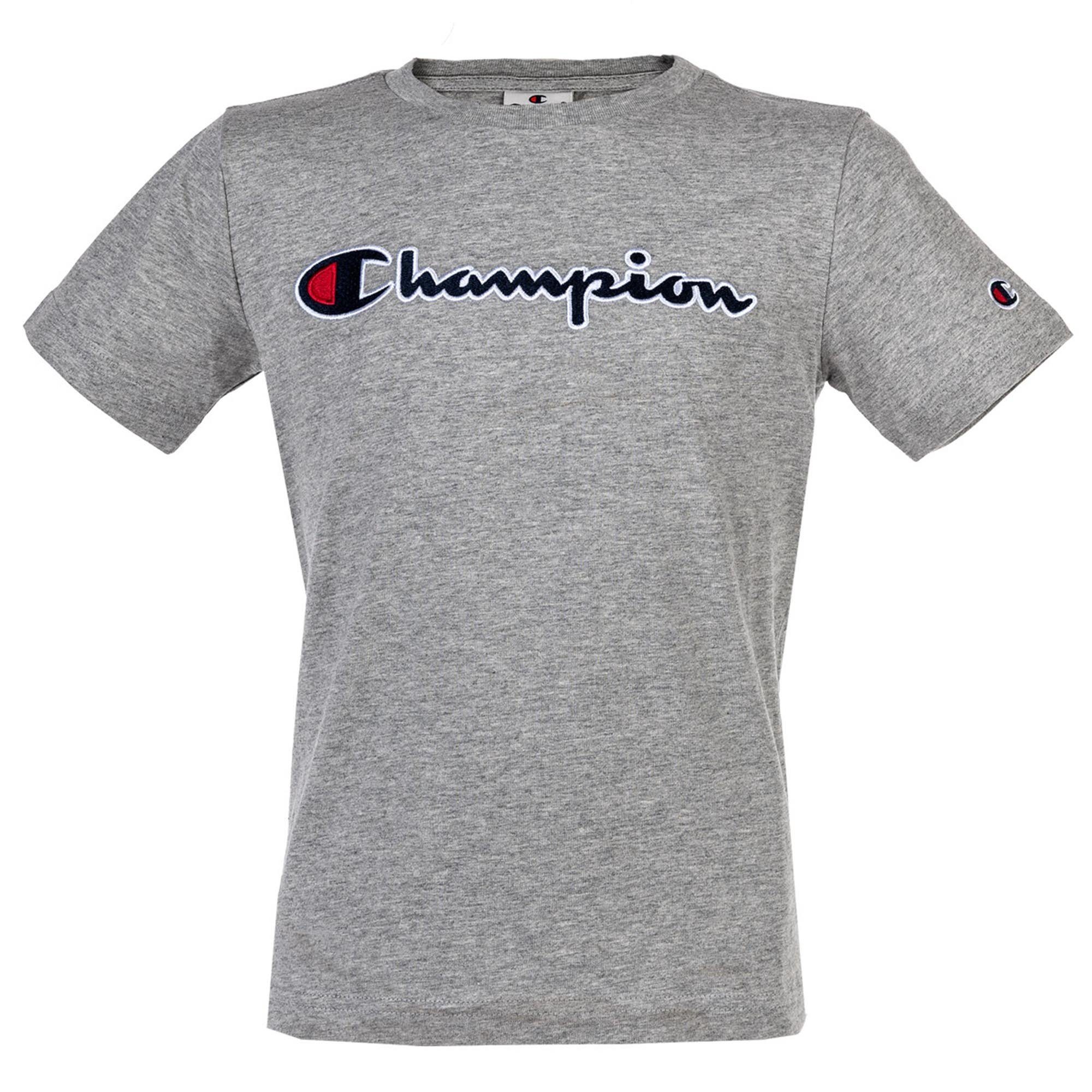 Champion T-Shirt Kinder Unisex T-Shirt - Grau Crewneck, Rundhals
