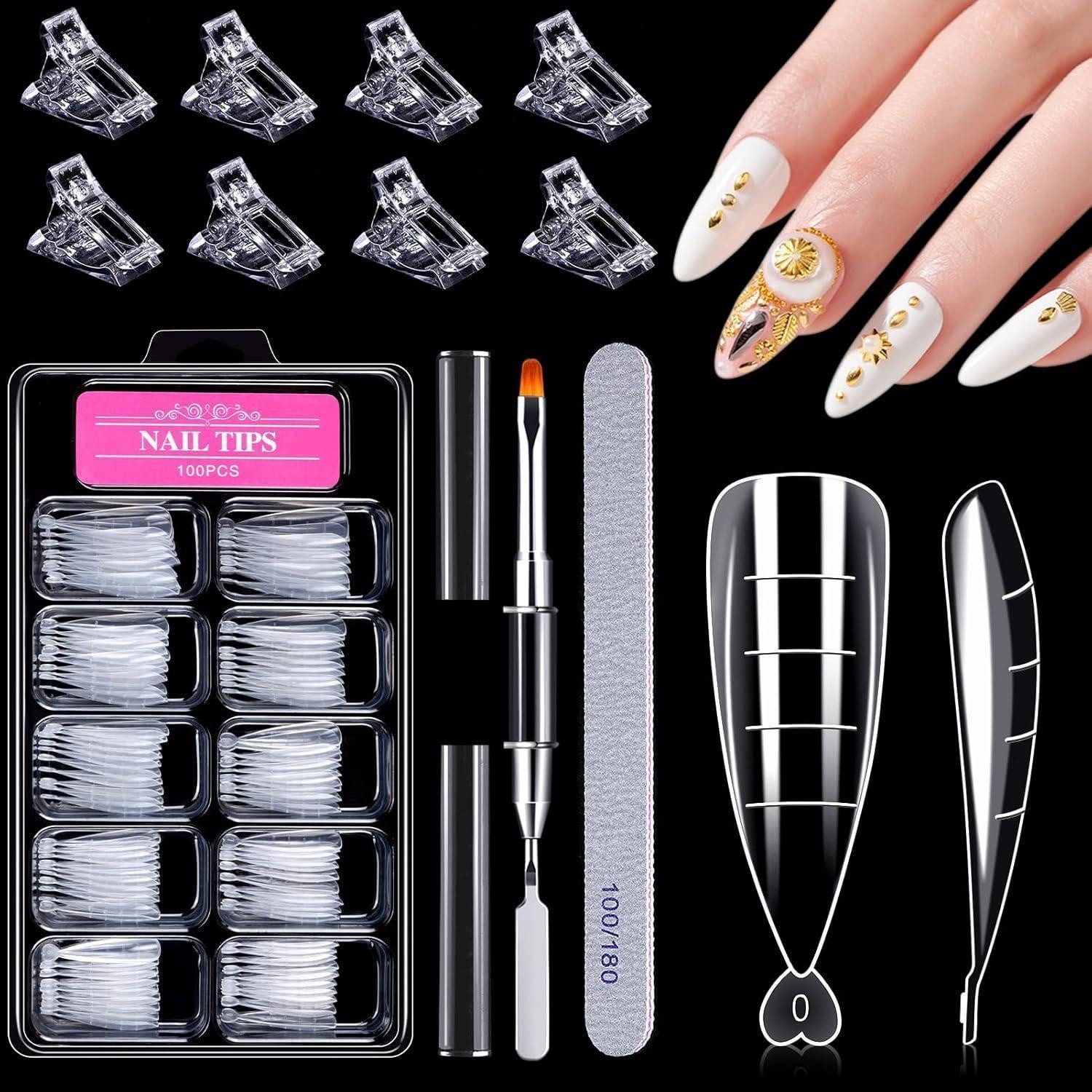 LuxusKollektion Nageldesign Zubehör Nagelformen Nagelverlängerung Dual Nagelpinsel Type 2-100 Stück