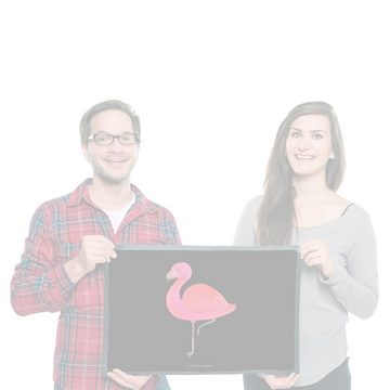 Fußmatte Flamingo classic - Schwarz - Geschenk, Freundin, Schmutzfänger, einzi, Mr. & Mrs. Panda, Höhe: 0.5 mm