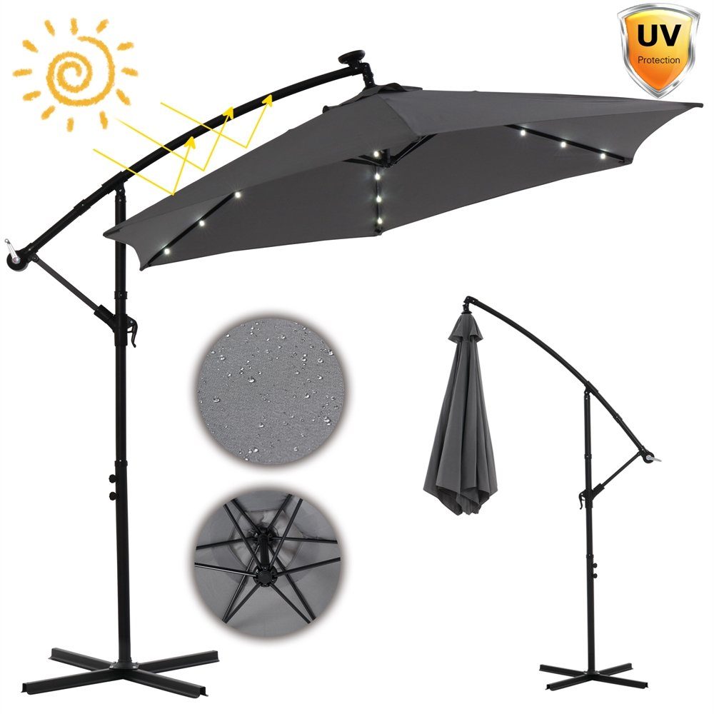 Feel2Home Sonnenschirm Sonnenschirm Kurbelschirm Ø350 Ampelschirm günstig online kaufen