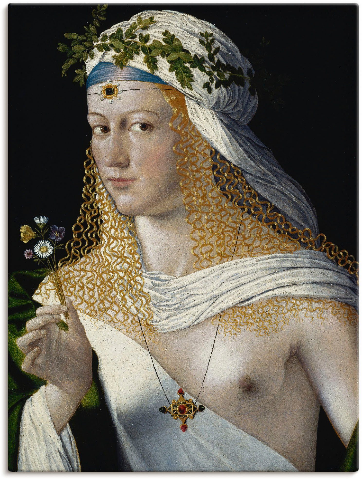 Artland Wandbild Idealbildnis einer Kurtisane Frau oder versch. Wandaufkleber (1 Poster als als Leinwandbild, in Größen Flora, St)