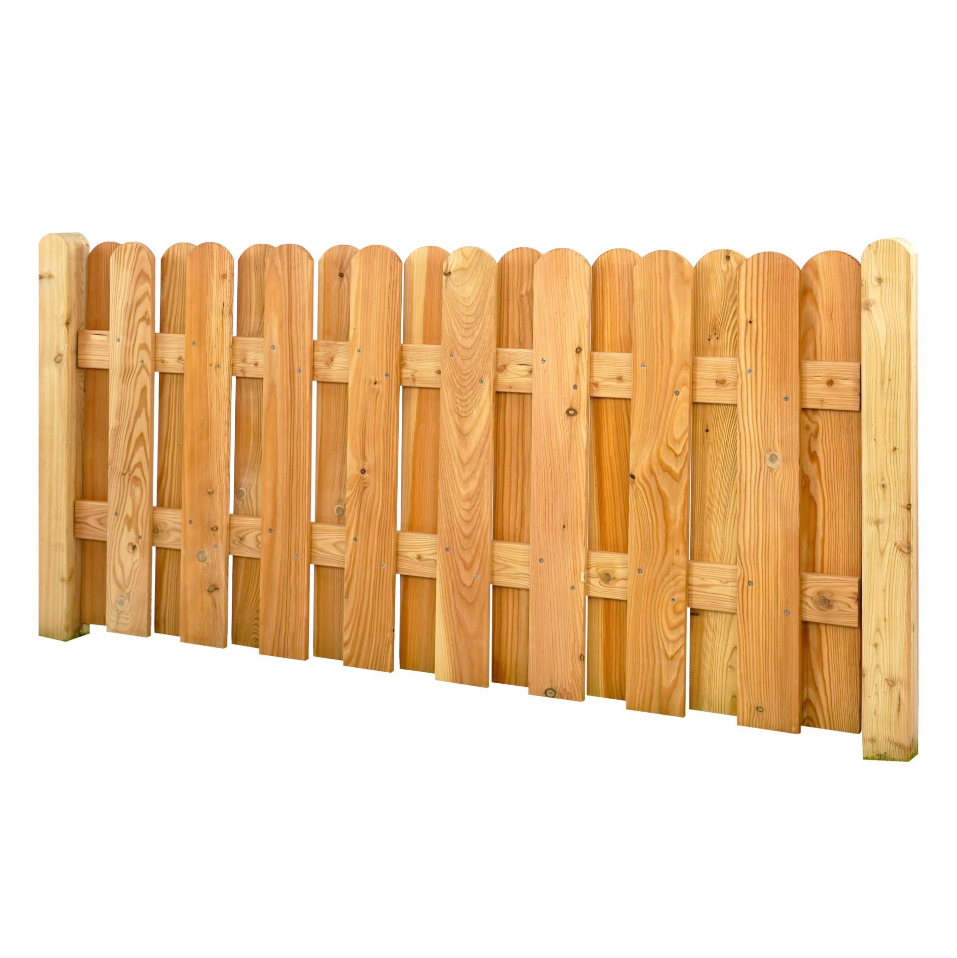 GartenLand Zaun Bretterzaun Mailand Lärche – Naturbelassen, (Set, Ohne Pfosten, 180x90 cm), Bretterzaun, Lärche