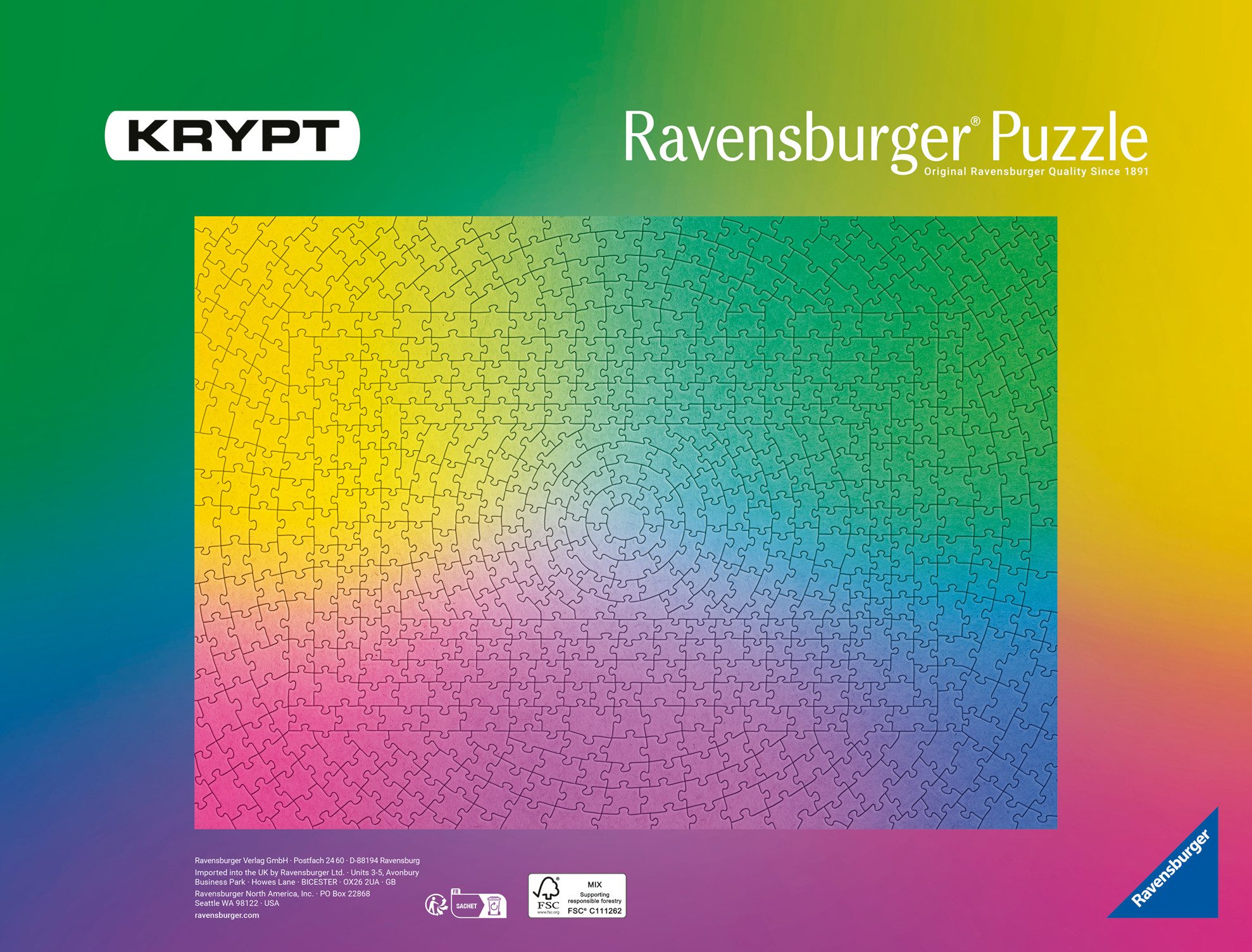Ravensburger Puzzle Krypt Gradient, 631 Puzzleteile, Made in Germany