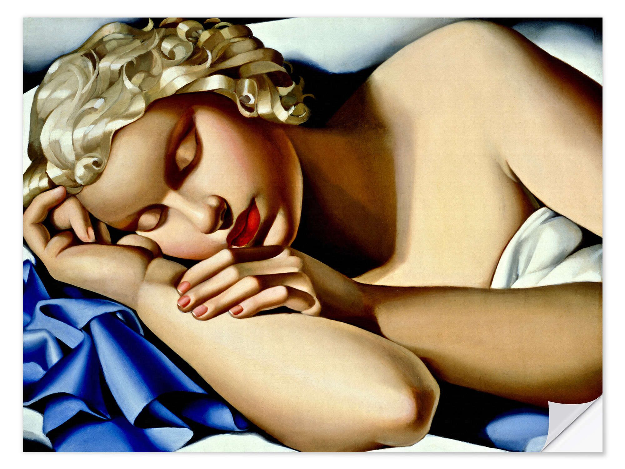 Posterlounge Wandfolie Tamara de Lempicka, Das schlafende Mädchen (Kizette), Schlafzimmer Vintage Malerei