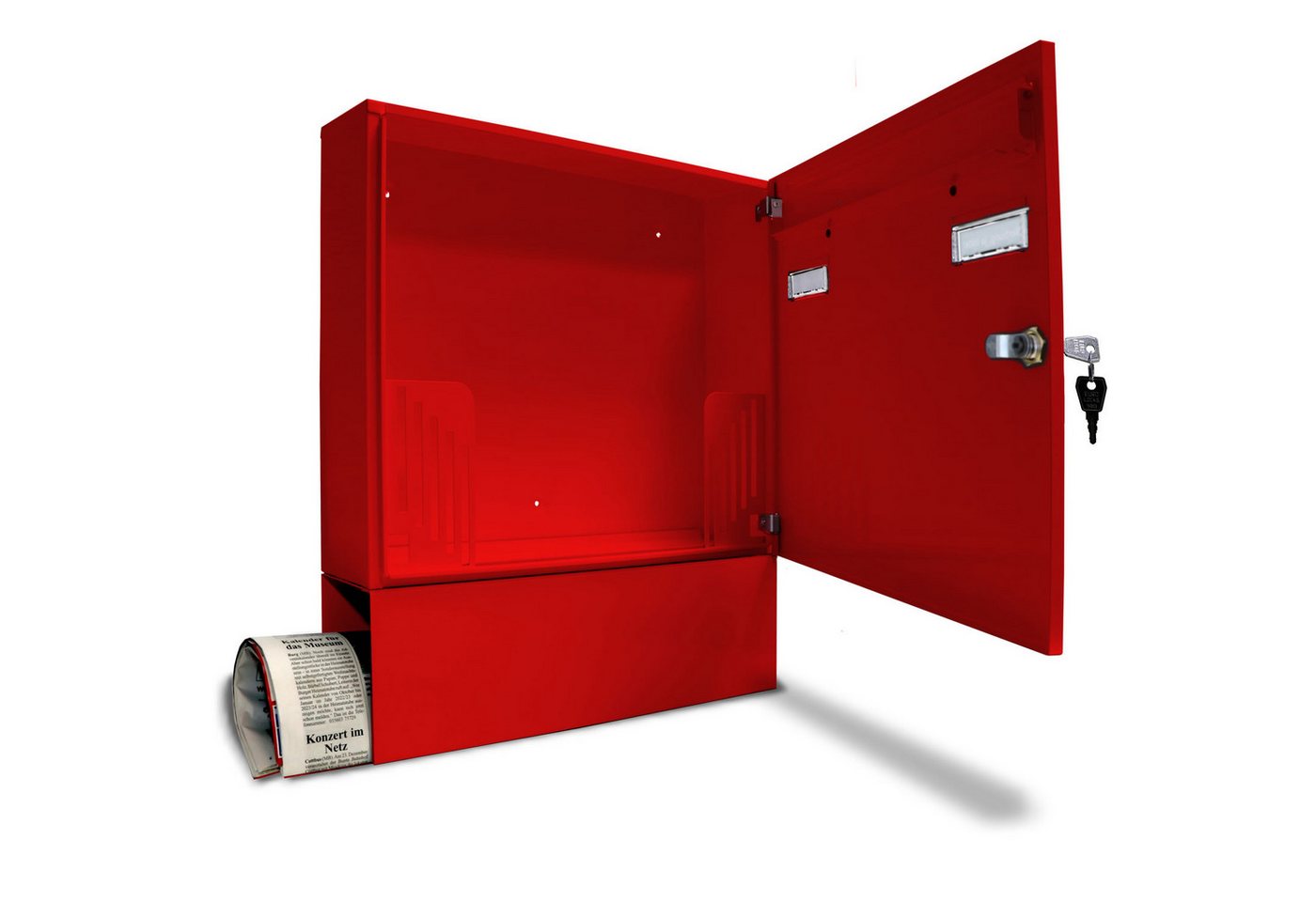 Thumbnail - AL Briefkastensysteme Wandbriefkasten 1 Fach Basic Briefkasten A4 in RAL Farbe 3000 Feuer Rot wetterfest