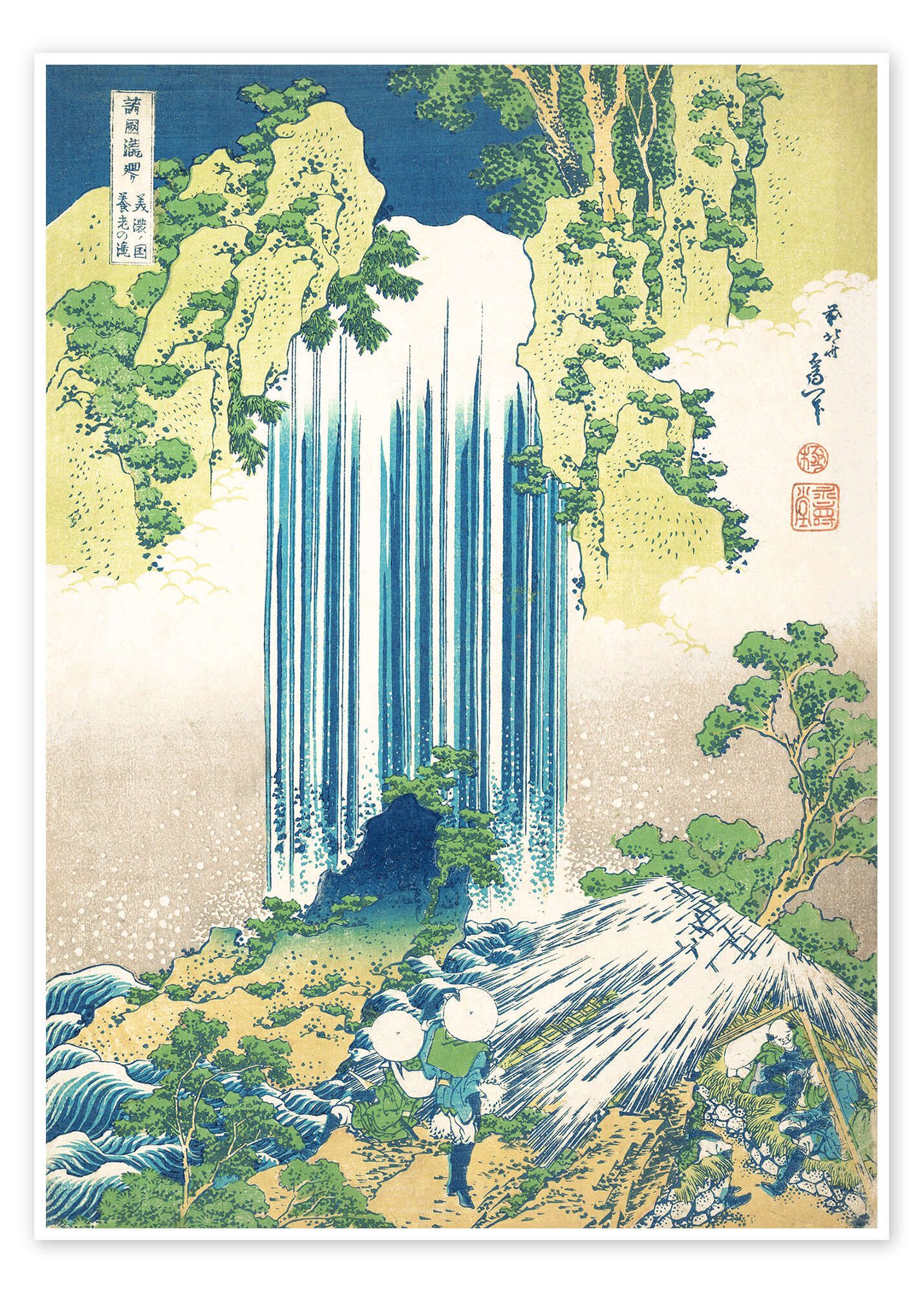 Posterlounge Wandbild Der Yoro-Wasserfall in der Provinz Mino, Katsushika Hokusai, erhältlich als Poster, Leinwandbild, Wandsticker oder Acrylglasbild