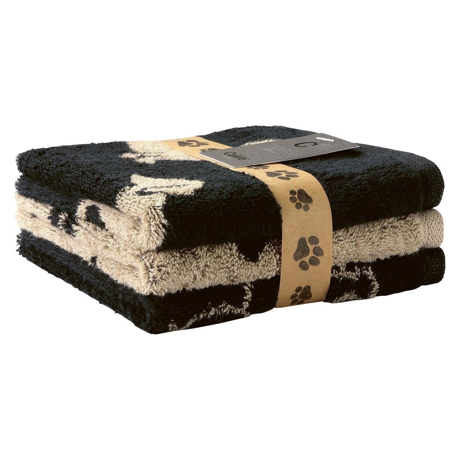 Seiftuch 3-teiliges Set WE LOVE DOGS, Beige, Schwarz