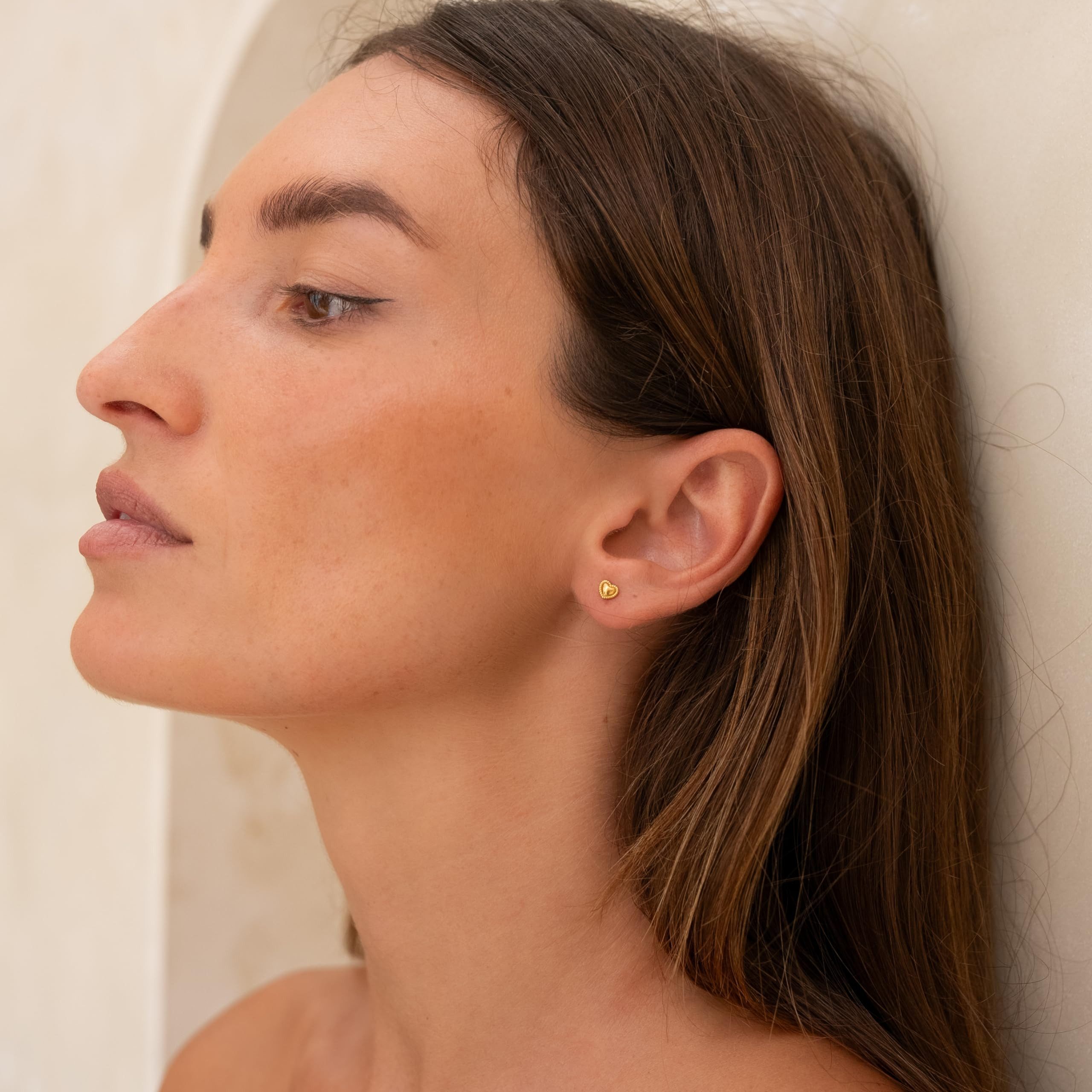 Made by Nami Ohrring-Set Herzförmige Ohrringe Gold Damen Wasserfester Schmuck, Minimalistisch Geschenk für Sie