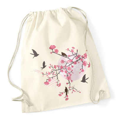 Autiga Turnbeutel Turnbeutel Kirschblüten Vögel Vogel Blumen Blüten Flower Cherry Tree Birds Autiga®