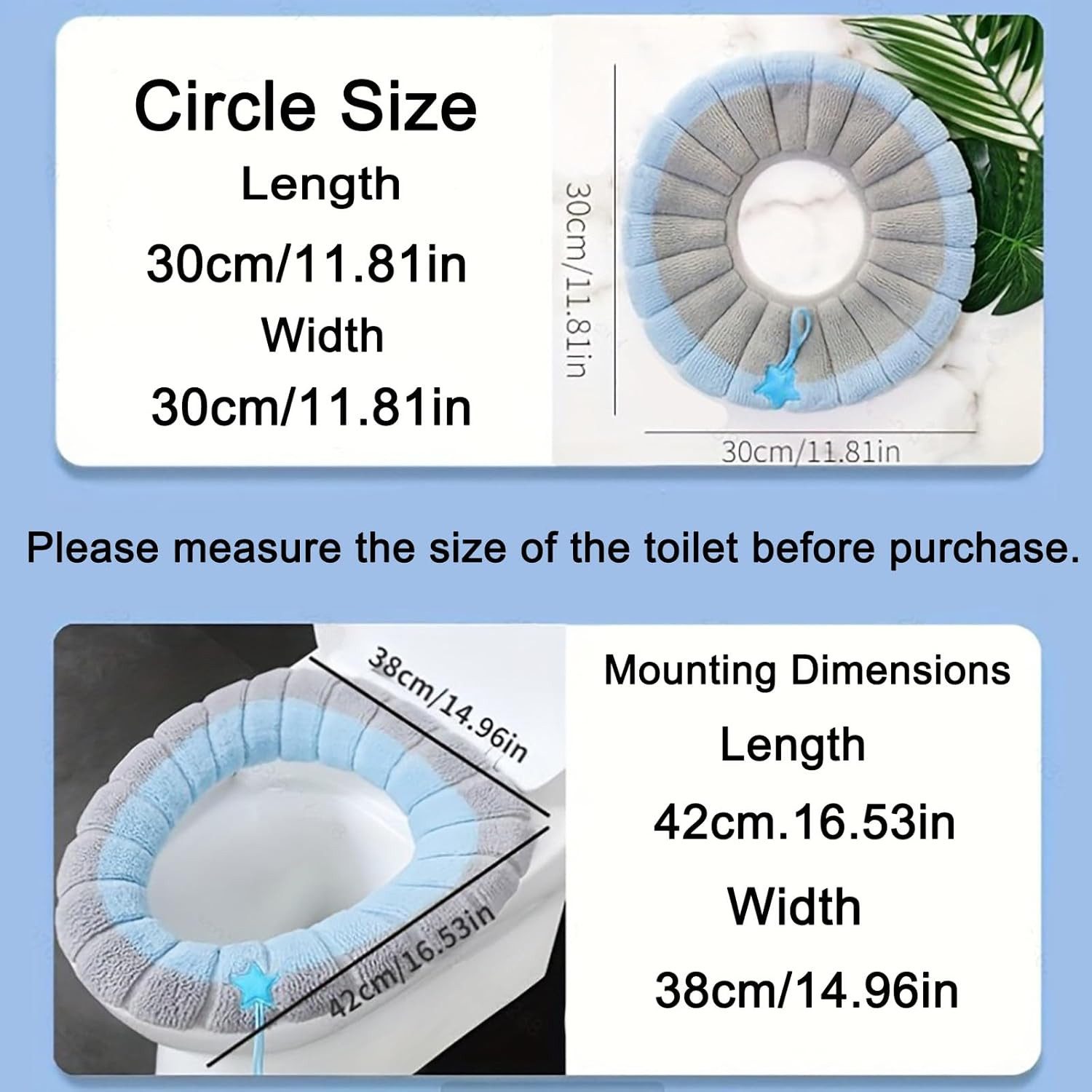 Thumbnail - Auledio Soft-Toilettensitzerhöhung 4 Stück 42x38cm WC-Sitzwärmer Toilettensitzauflagen