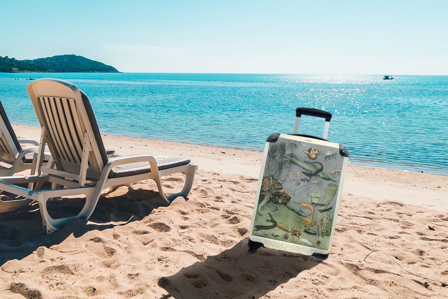 Reisetasche Ferien, mit rollen, - Handgepäckkoffer Handgepäck Trolley, Reisekoffer Korallen - Meer MuchoWow 4 für Natur, Rollen,