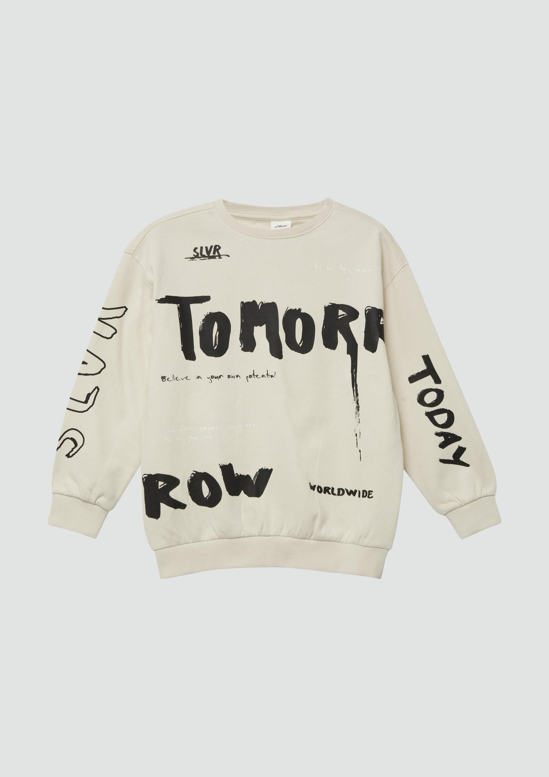 s.Oliver Sweatshirt Sweatshirt Oversized Sweatshirt mit All-over-Print