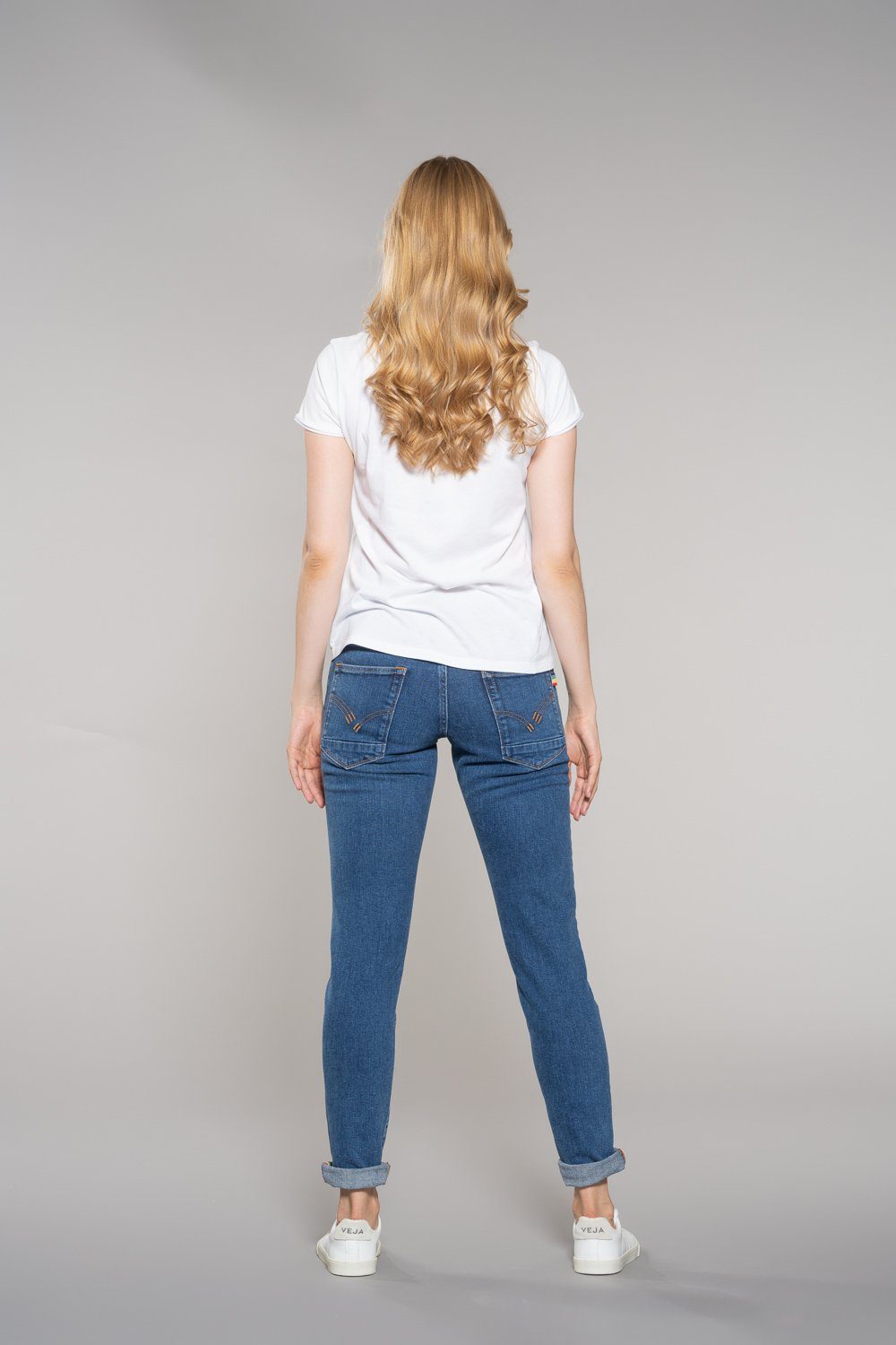 Feuervogl Slim-fit-Jeans fv-West:minster, Unisex, Fit, Medium Waist, Slim Waist Slim 5-Pocket-Style, Unisex Medium Fit, Blue Fashion