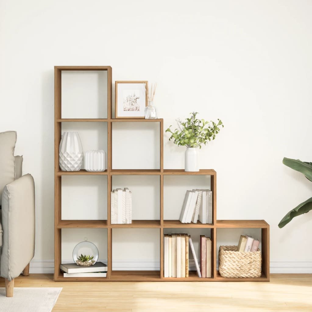 vidaXL Bücherregal NA Raumteiler-Bücherregal 4 Stufen Artisan-Eiche 131,5x29x131,5 cm