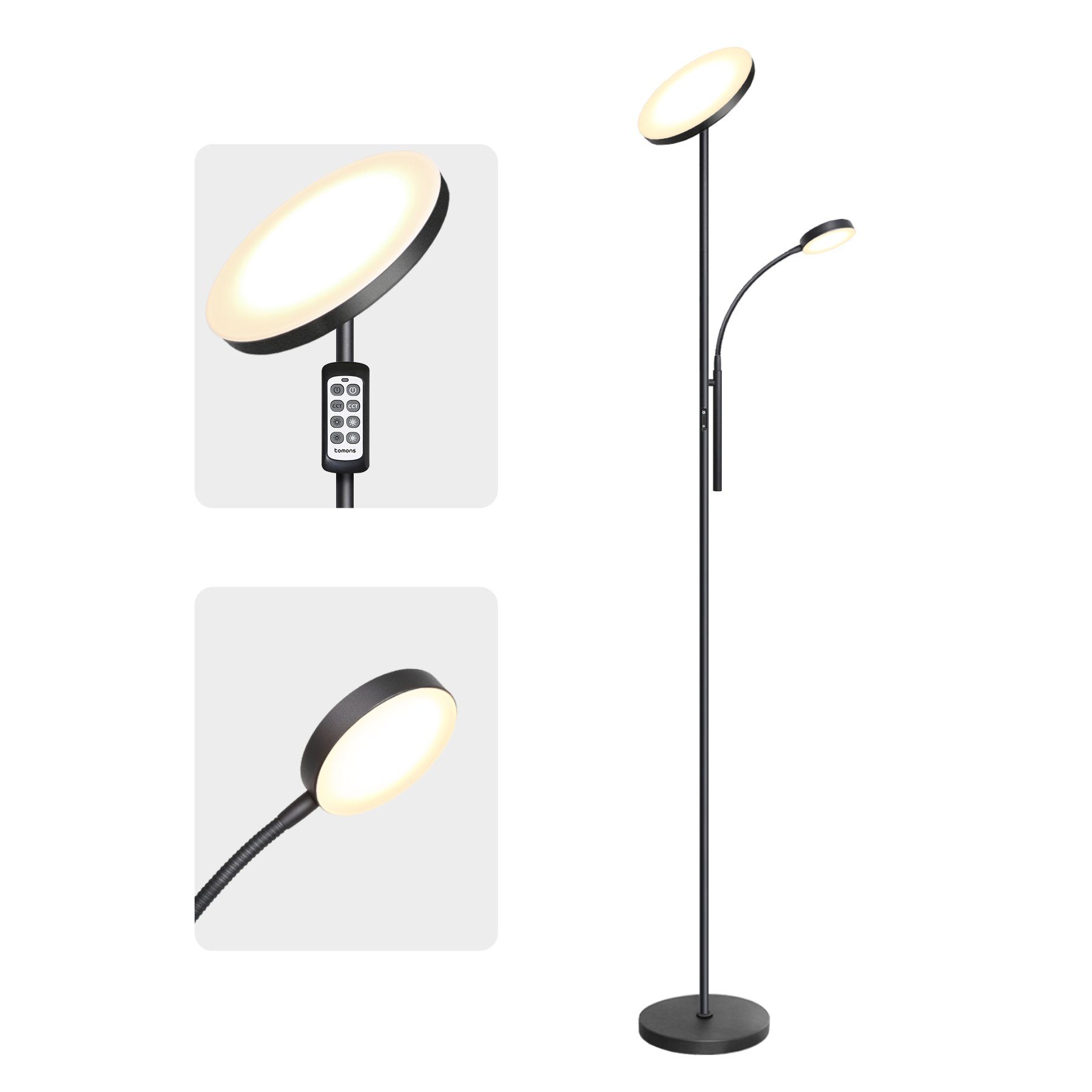 LED Stehleuchte Stehlampe Dimmbar Touch Leselampe Wohnzimmer mit Fernbedienung