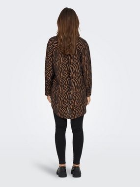 JACQUELINE de YONG Blusenshirt Lange Hemd Bluse Animal Print Shirt JDYBARBARA 6207 in Braun