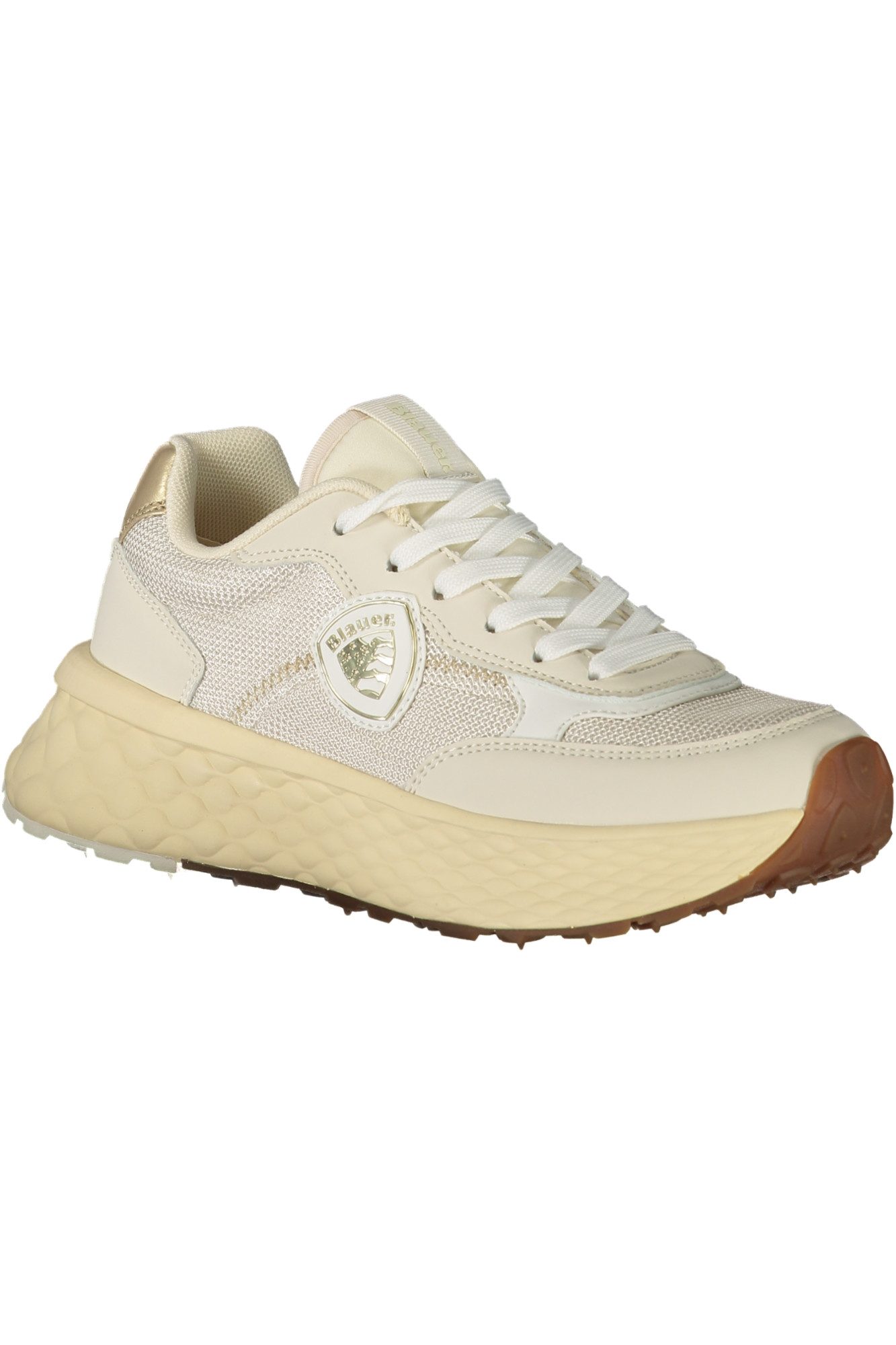 Blauer Sneaker Elegante beige Sportschuhe mit goldenen Details und