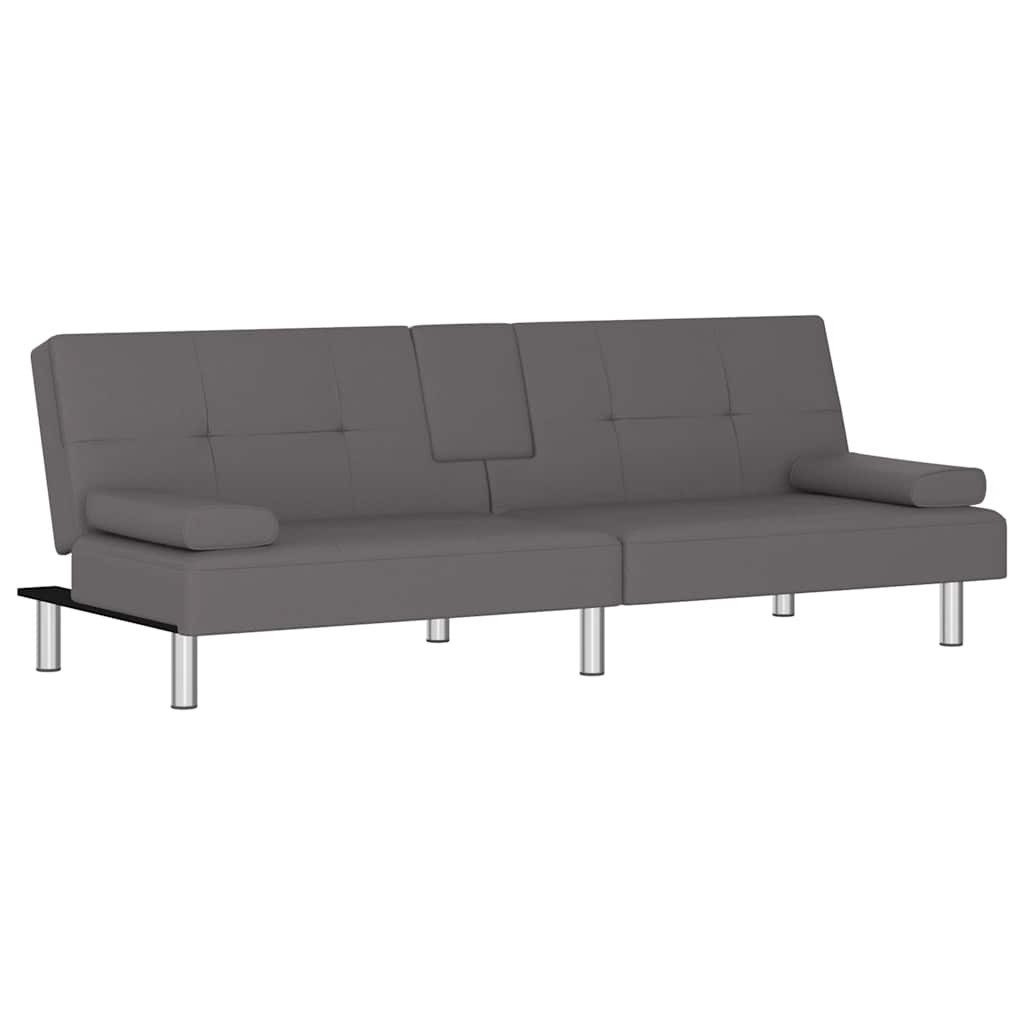 vidaXL Sofa Schlafsofa mit Getränkehaltern Grau günstig online kaufen
