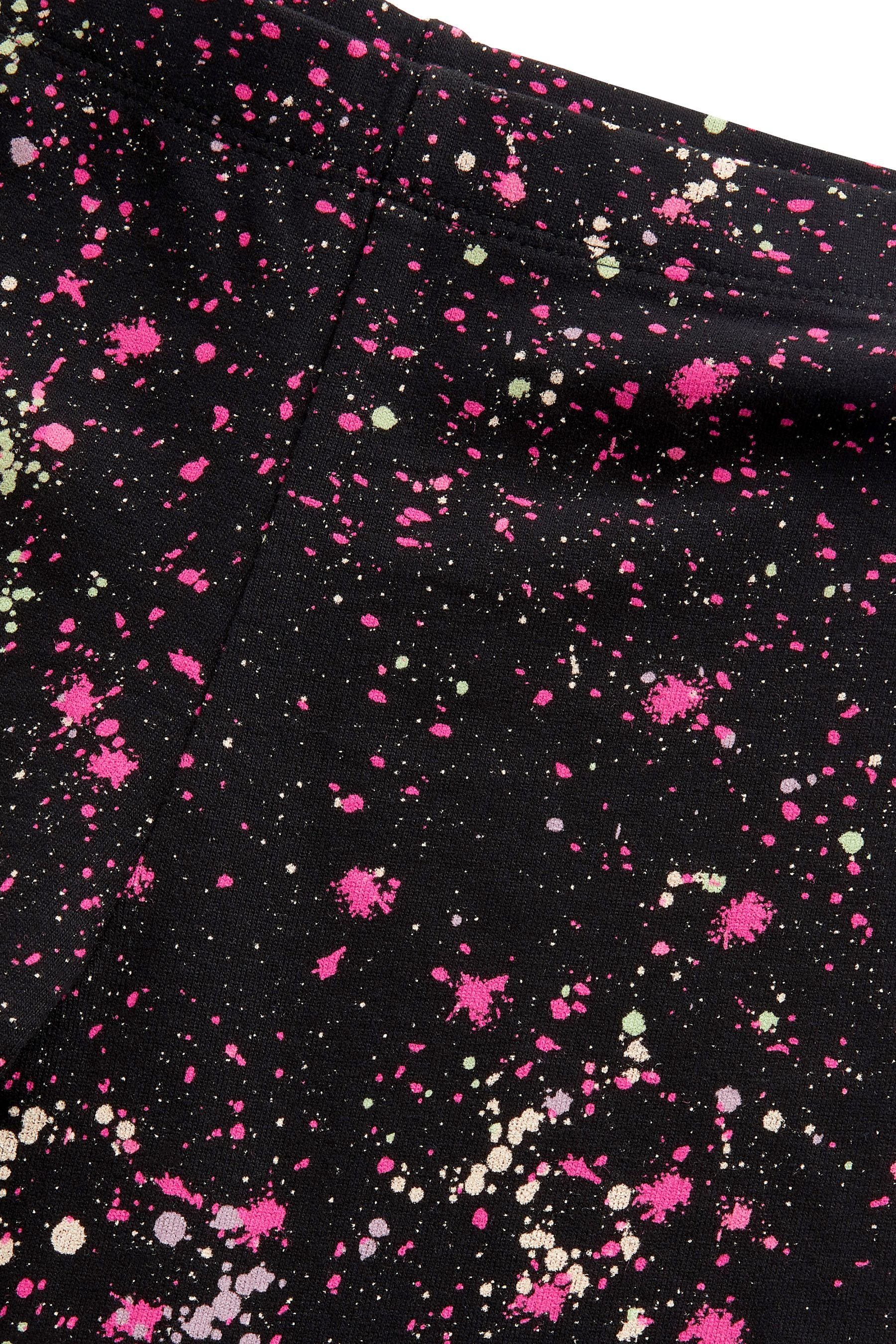 Print Pink Splat Leggings (1-tlg) Next Black/