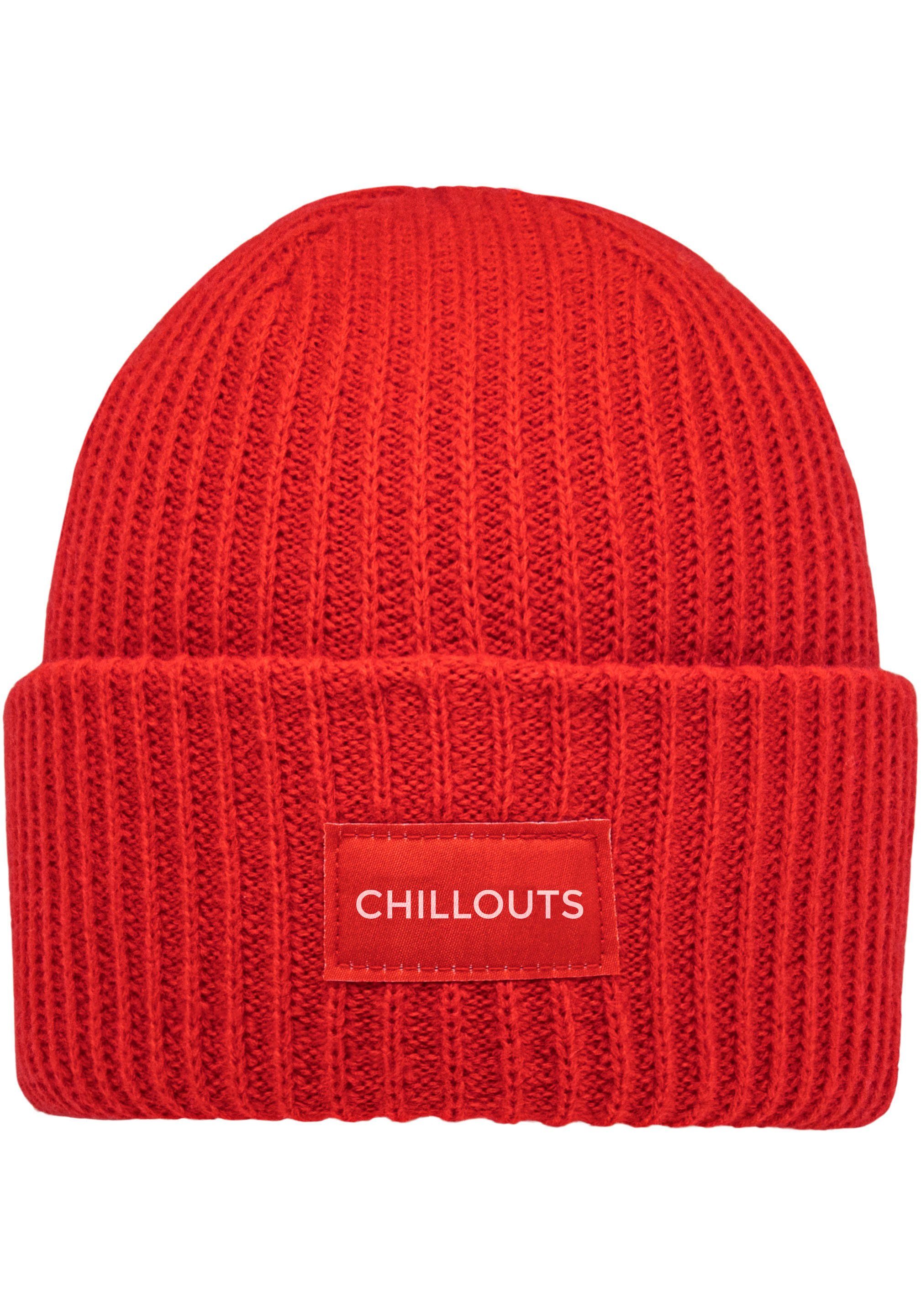 chillouts Strickmütze Kara Hat Klassischer Rippenstrick red