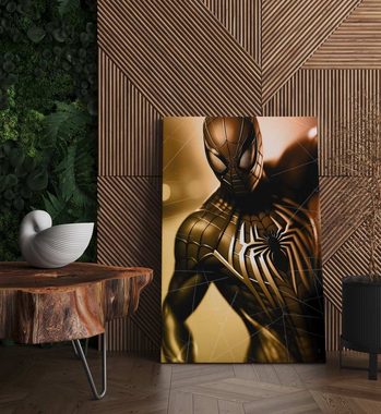 Mister-Kreativ XXL-Wandbild Gold Spider - Premium Wandbild, Viele Größen + Materialien, Poster + Leinwand + Acrylglas