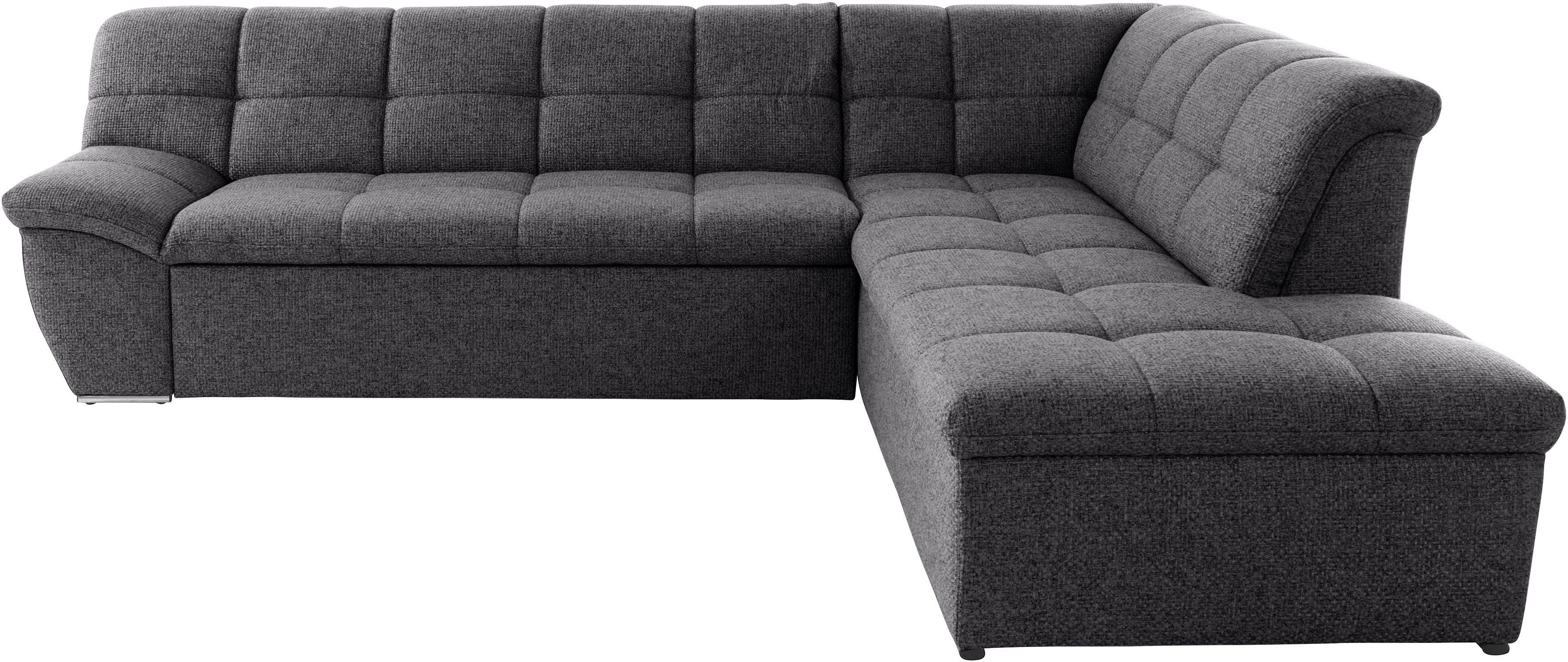 DOMO collection Ecksofa Lagoa, moderne Sitzheftung, bequem und komfortabel, L-Form, wahlweise mit Bettfunktion, frei im Raum stellbar, große Farbvielfalt