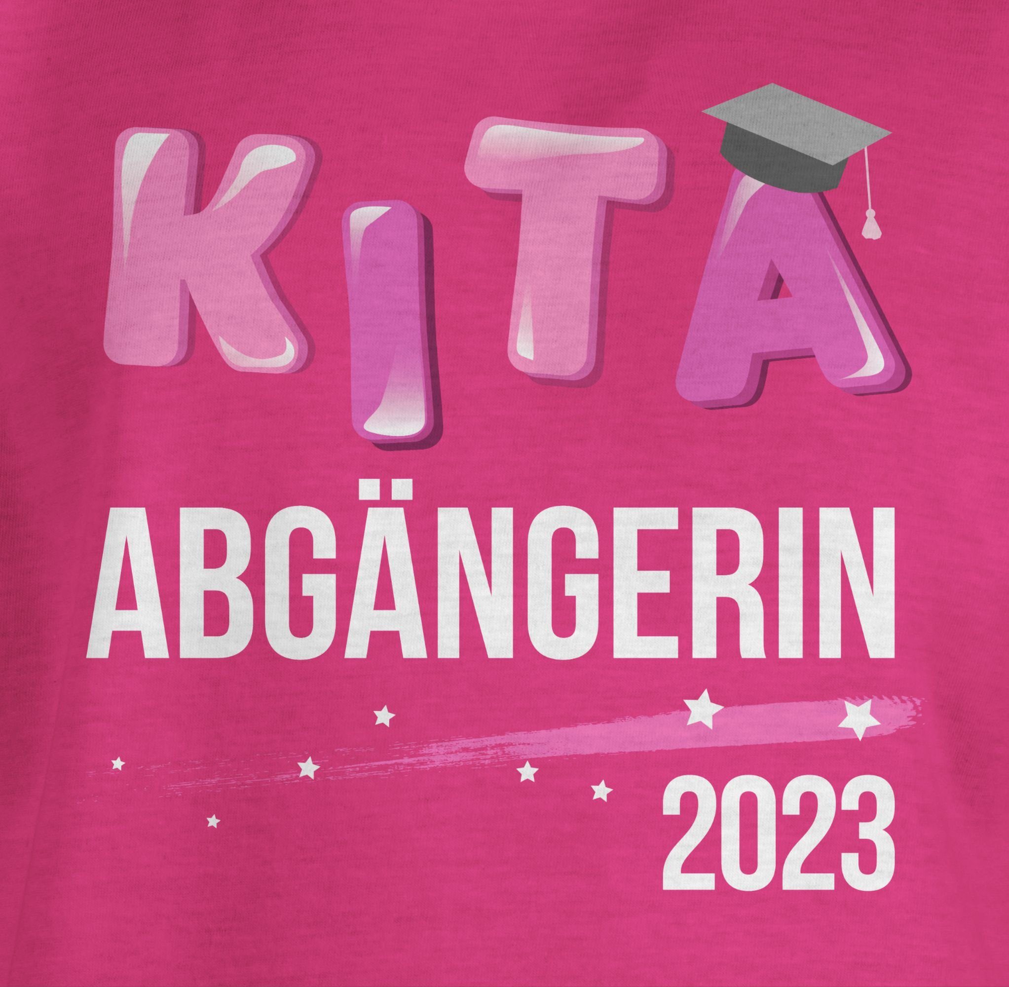 2 2023 Einschulung T-Shirt Shirtracer Abgängerin Mädchen Kita Fuchsia