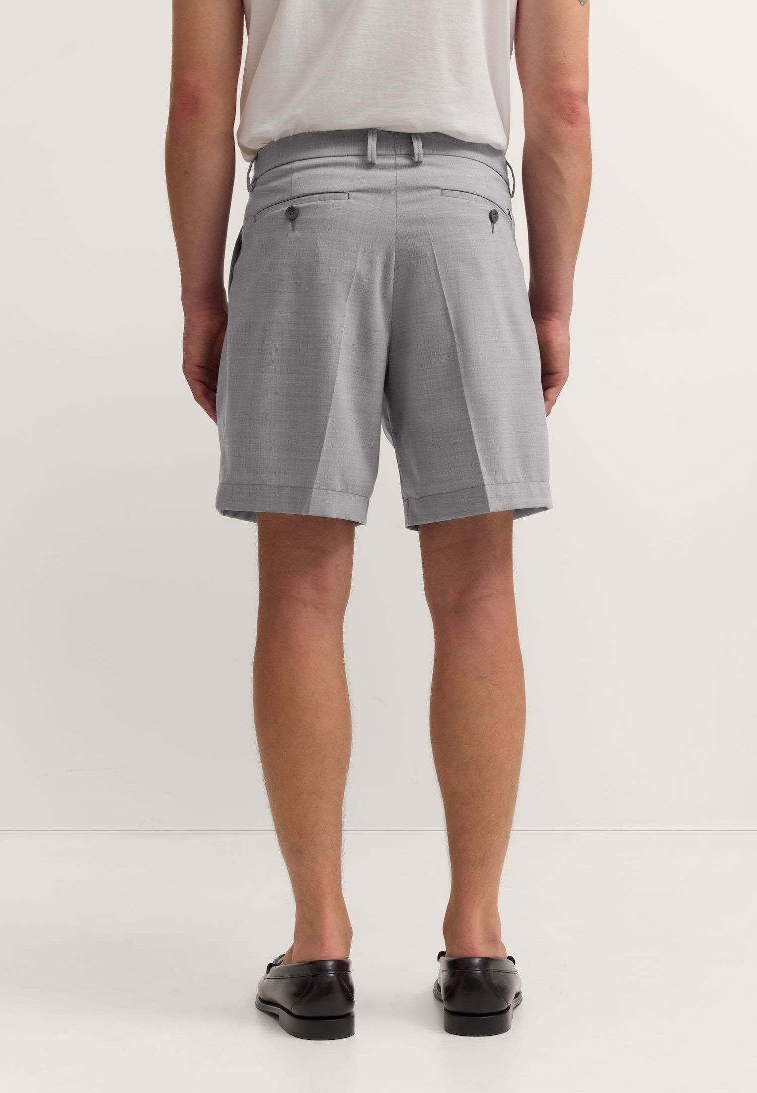 bugatti Shorts Loose Fit aus Woll-Baumwoll-Mix mit Struktur