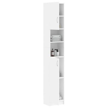 DOTMALL Badezimmer-Set Badezimmerschrank Weiß 32×25,5×190 cm Holzwerkstoff