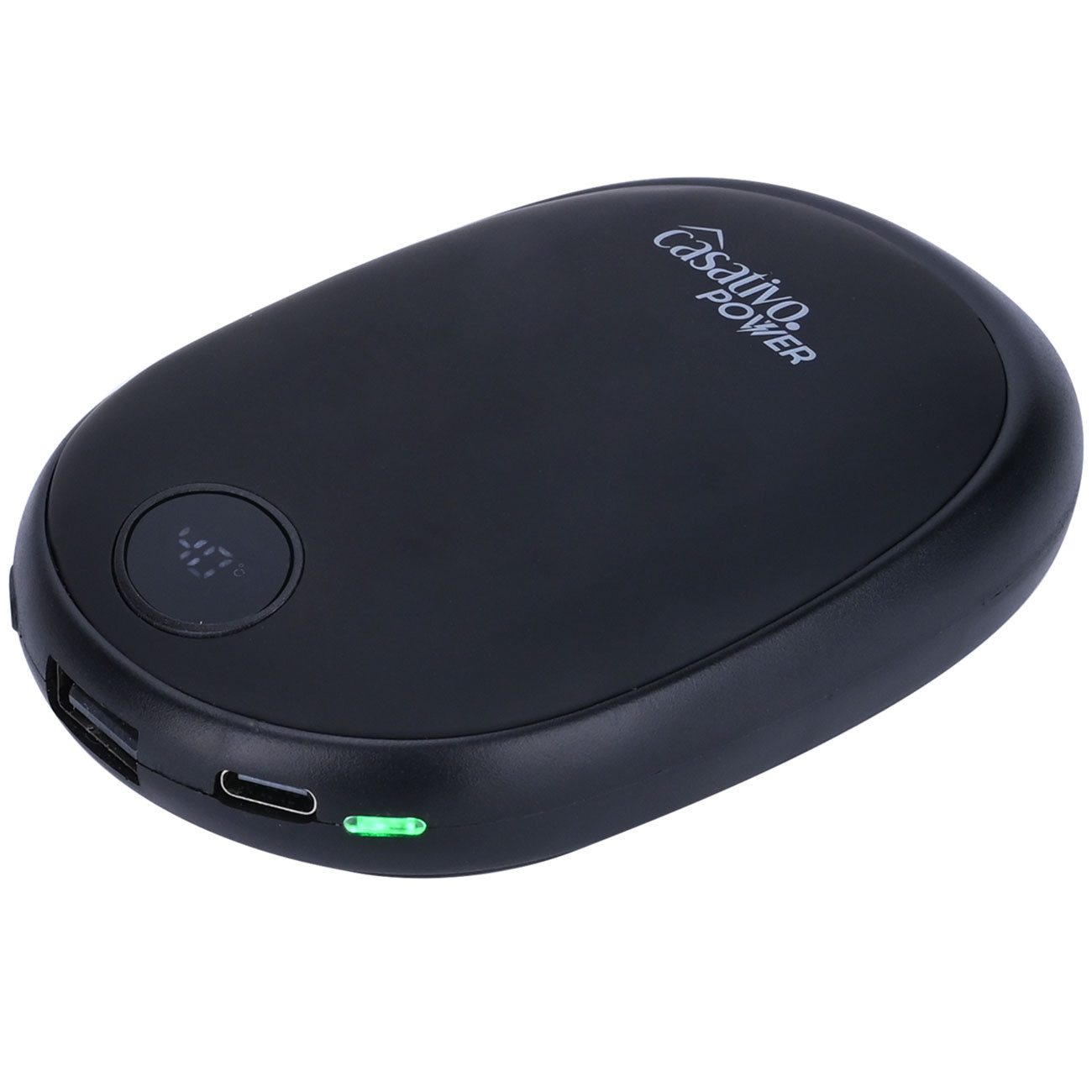 Casativo Handwärmer 2in1 USB Handwärmer mit Powerbank 10.000 mAh 3 Stufen (40–60 °C), 2-tlg., 1er/2er-Set, 10 Std. Laufzeit/USB-Port 10W/Powerbank-Funktion