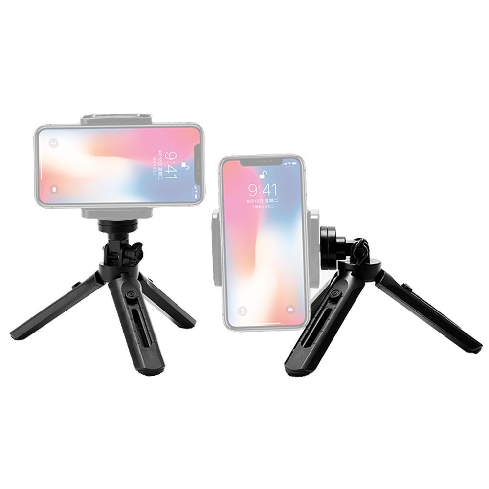 cofi1453 Mini-Telefonständer Kamera-Stativ Selfie-Stick GoPro Griff schwarz Selfiestick