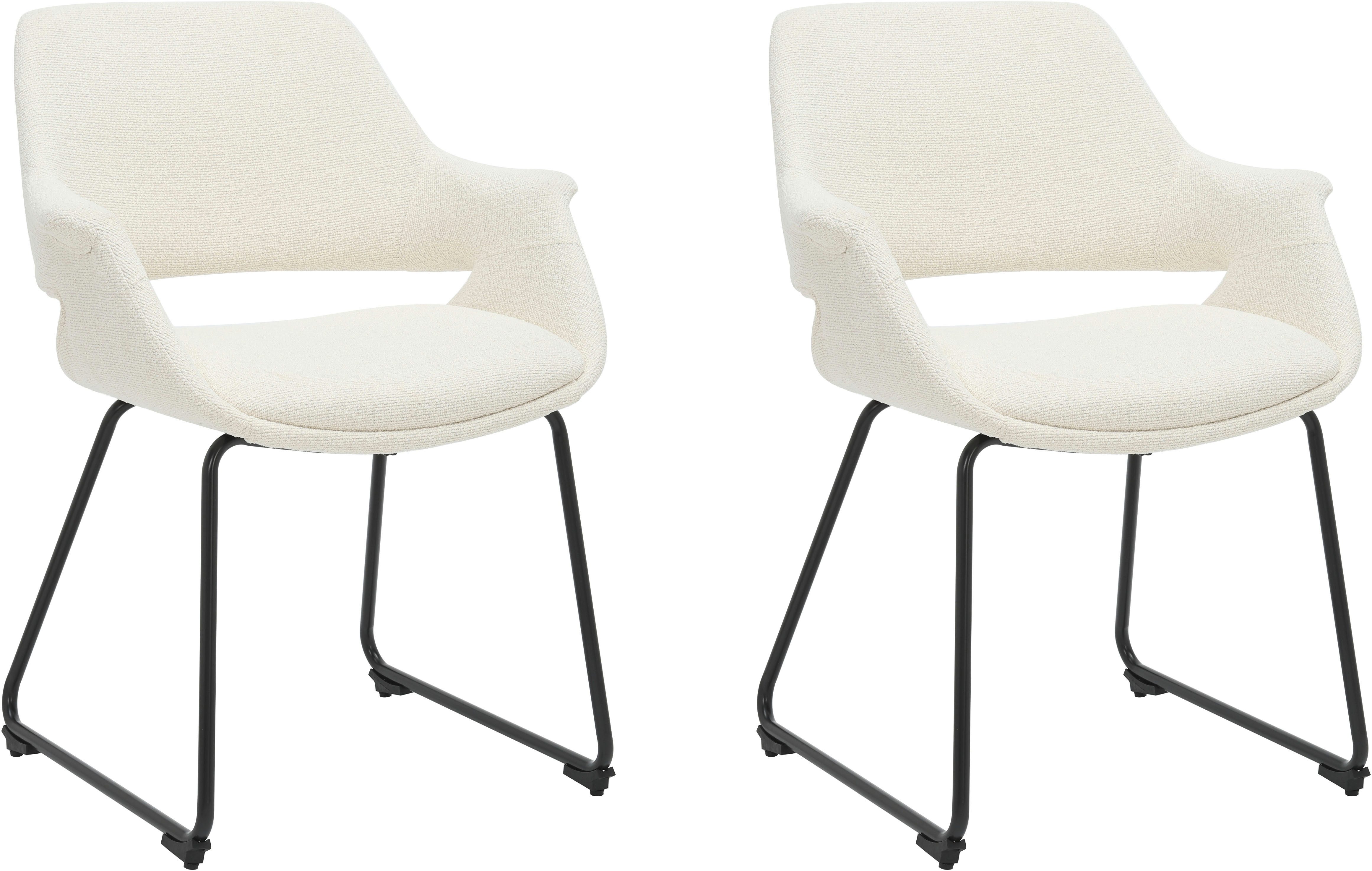 OTTO home Esszimmerstuhl Genna (Set, 2 St), pflegeleichter Webstoff Bezug, edles Metallgestell, Sitzhöhe 47 cm