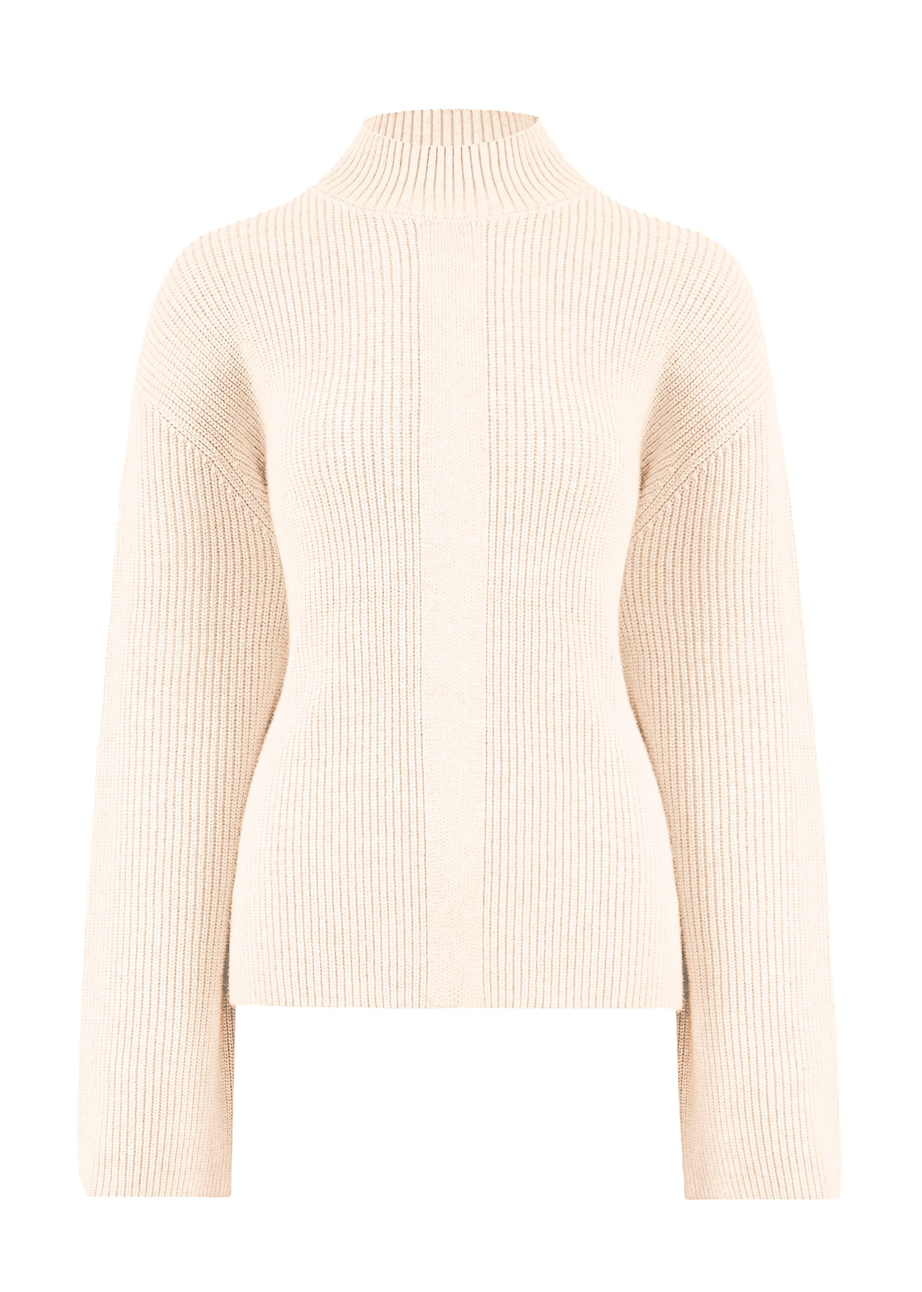 SASSYCLASSY Rollkragenpullover Turtleneck Pullover Damen aus weichem Grobstrick Feminin-warmer Rollkragenpullover Offwhite Taupe Blau
