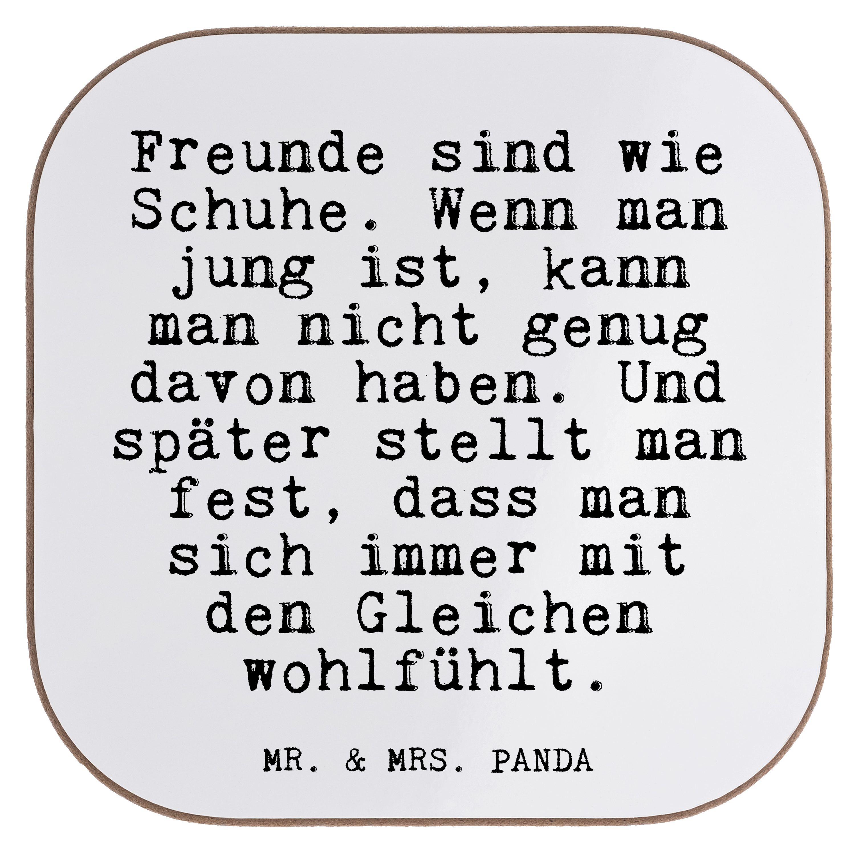 Mr. & Mrs. Panda Getränkeuntersetzer »Freunde sind wie Schuhe
