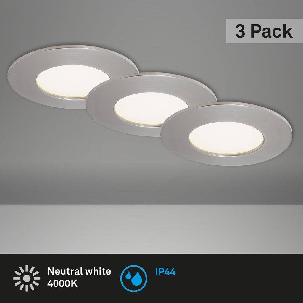 Briloner Leuchten LED Einbaustrahler 7282-032, LED fest integriert, 2700K - Extra-Warmweiß, matt-nickel, LED, Einbaustrahler, Einbauspot
