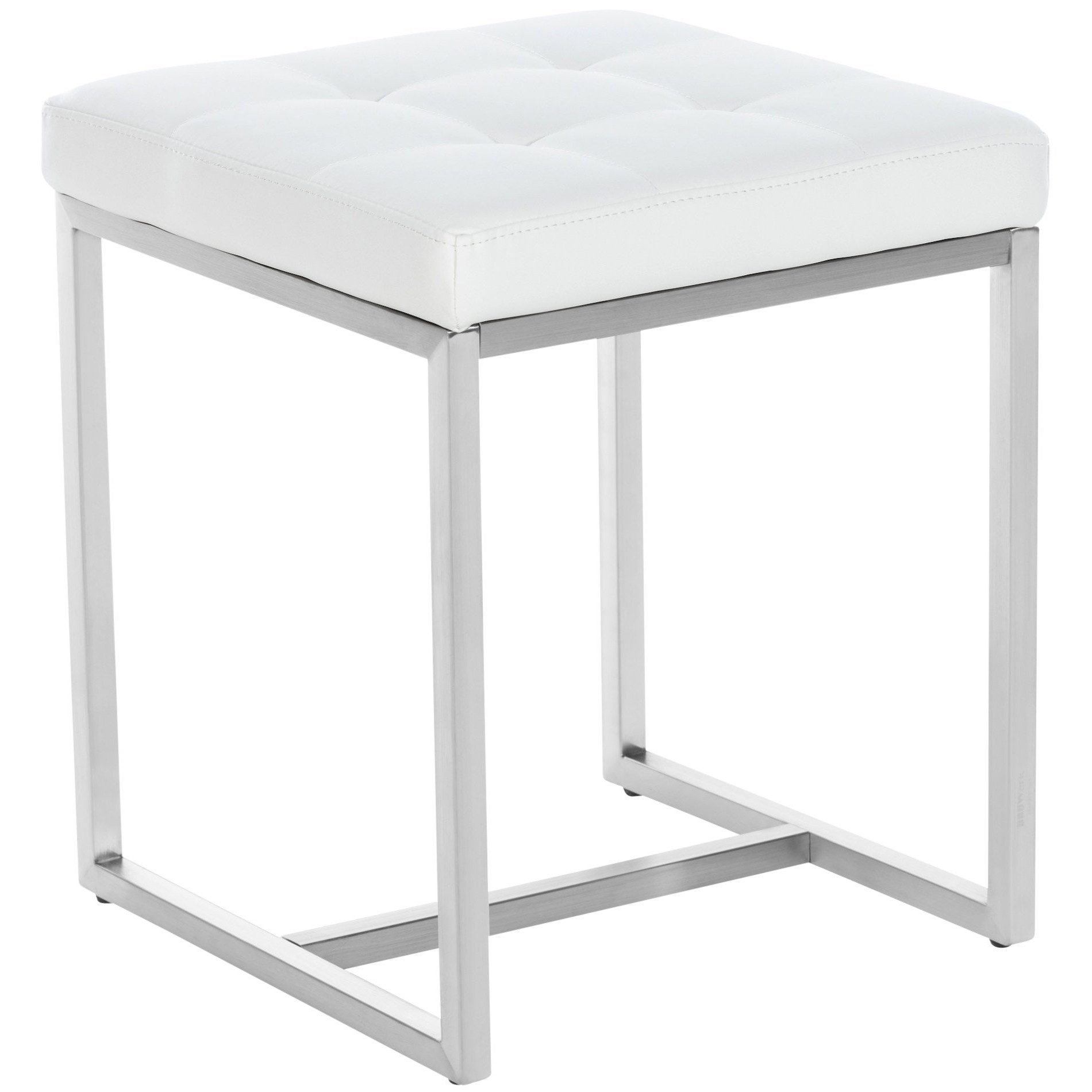CLP Sitzhocker Sitzwürfel Polsterhocker Fußhocker (Spar-Set, 1 St., 40 x 40 x 48 cm stabil), kombinierbar zur Sitzbank, Edelstahlgestell, gepolstert