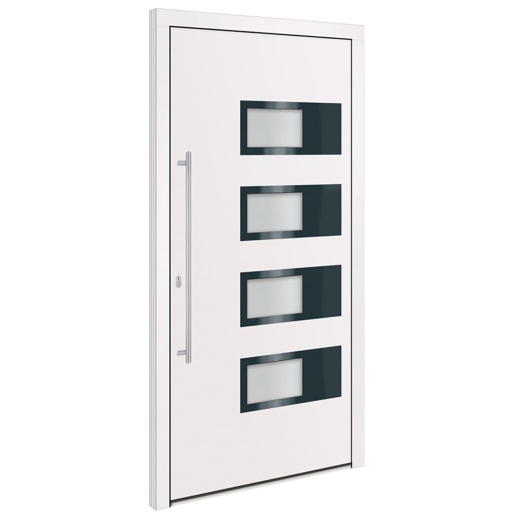 vidaXL Haustür Haustür Weiß 110x210 cm Aluminium und PVC (1-St)