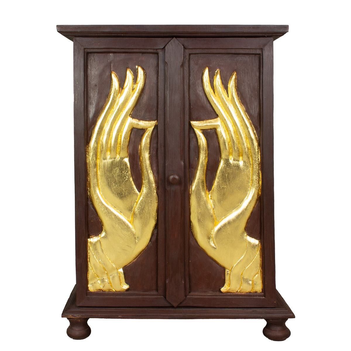 Oriental Galerie Mehrzweckschrank Wandschrank Schrank Holzschrank Kommode Flurschrank 90 cm Hände (1-St)