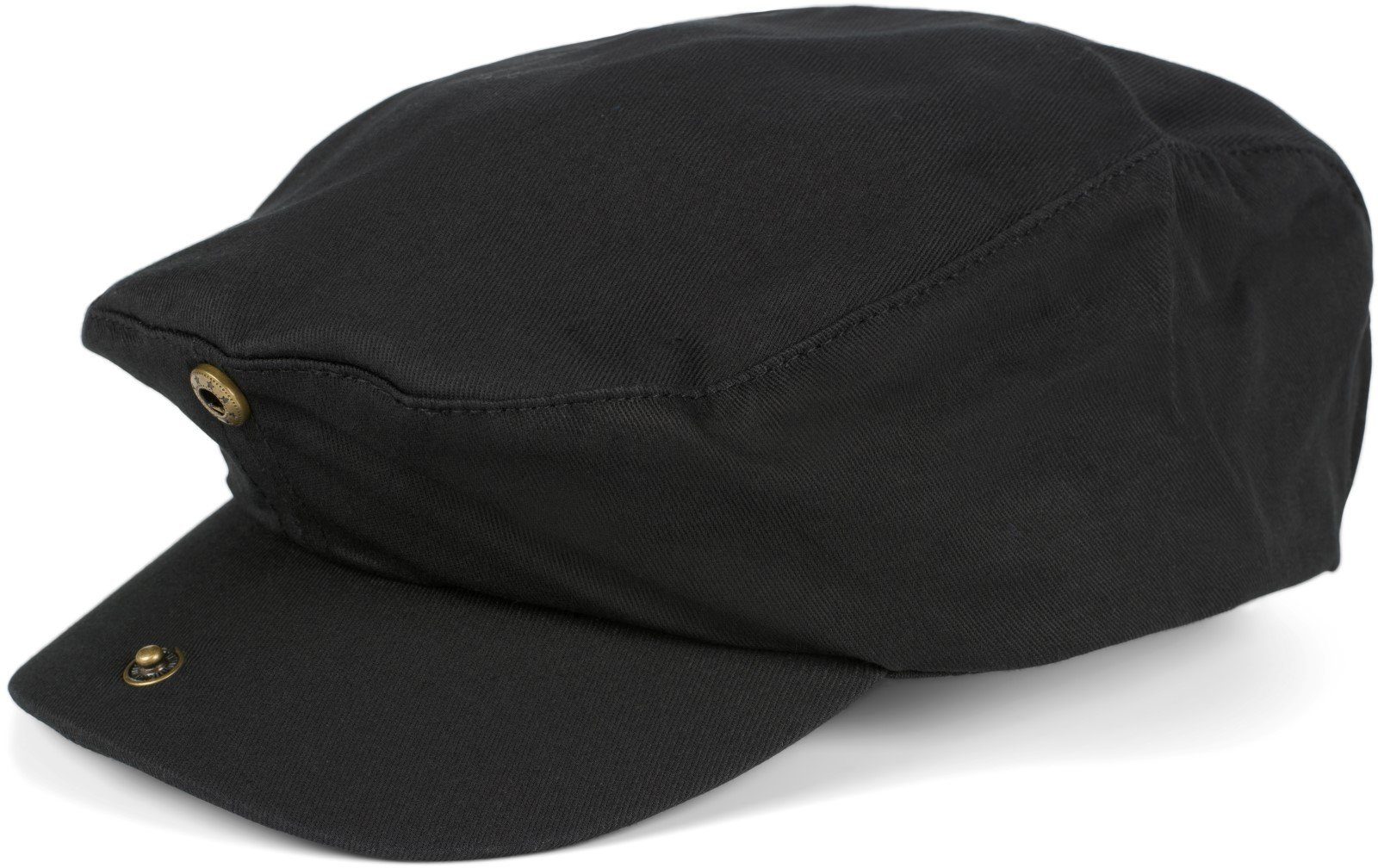 (1-St) Cap Schwarz Flat Cap einfarbig styleBREAKER Cabrio