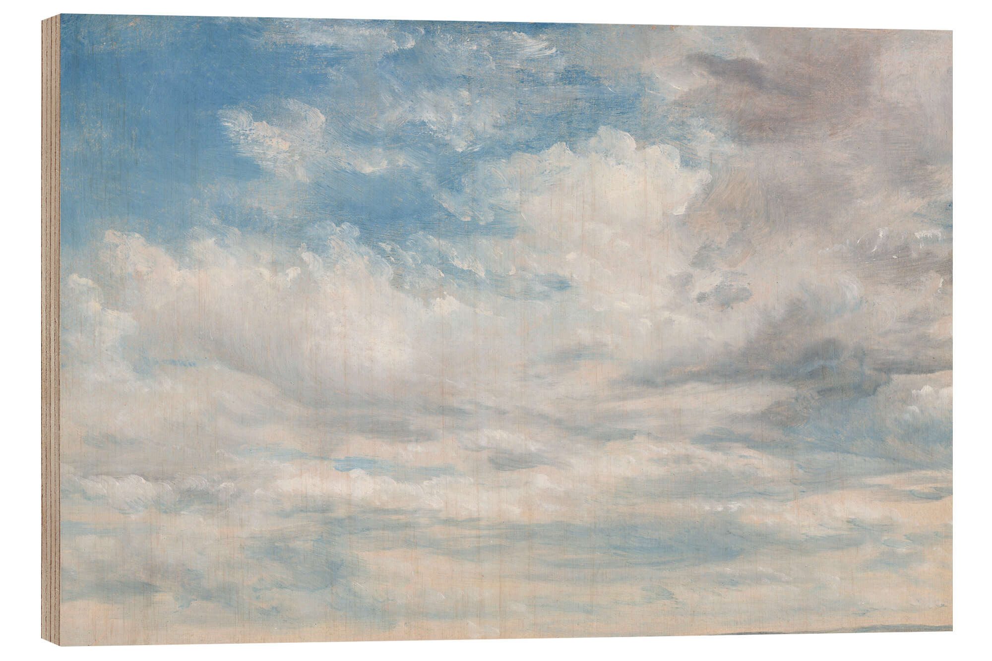 Posterlounge Holzbild John Constable, Wolken, Schlafzimmer Malerei