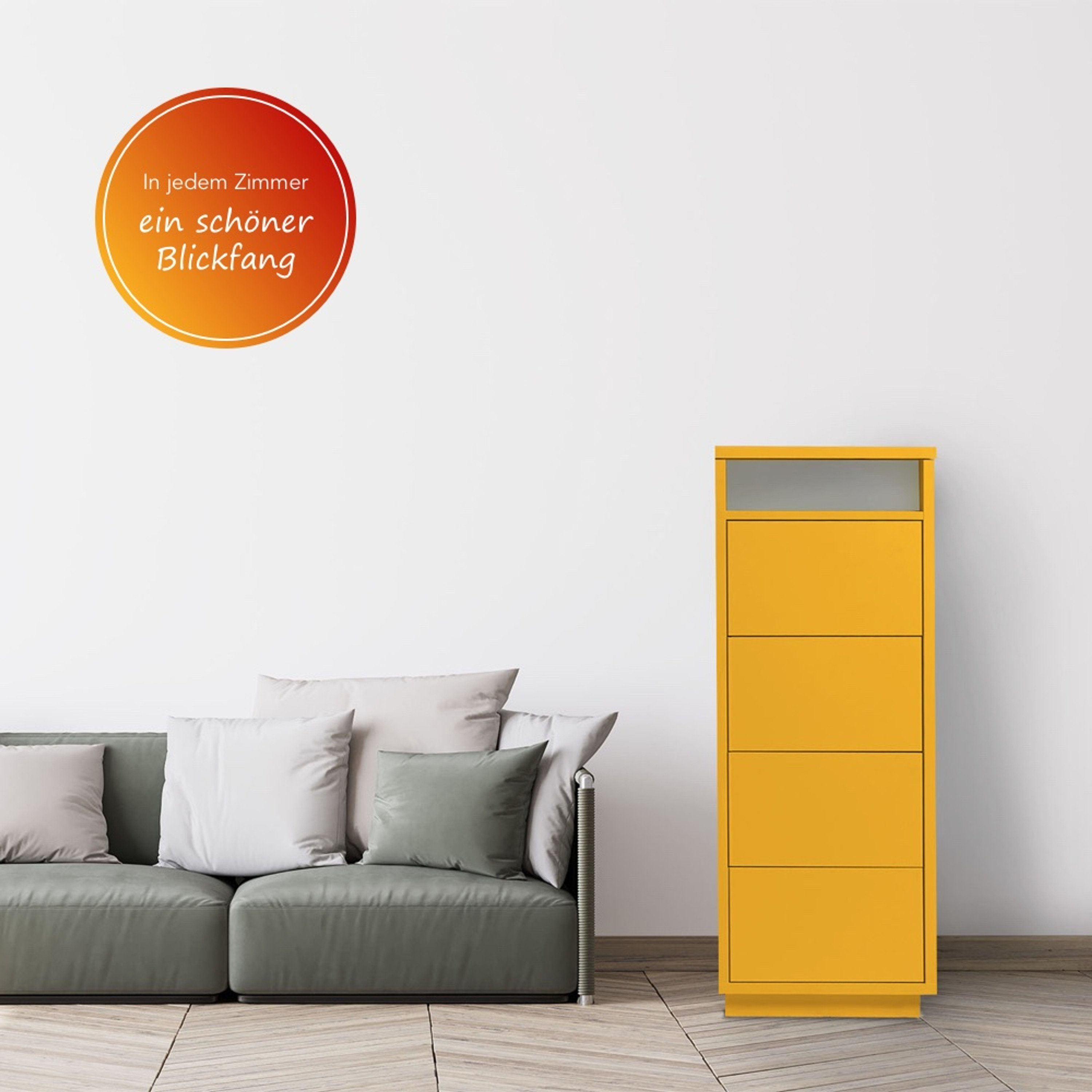 Aileenstore Sideboard Eyecatcher, Push-to-open-Funktion Ablagefach Kabeldurchlass Orange | Farbig
