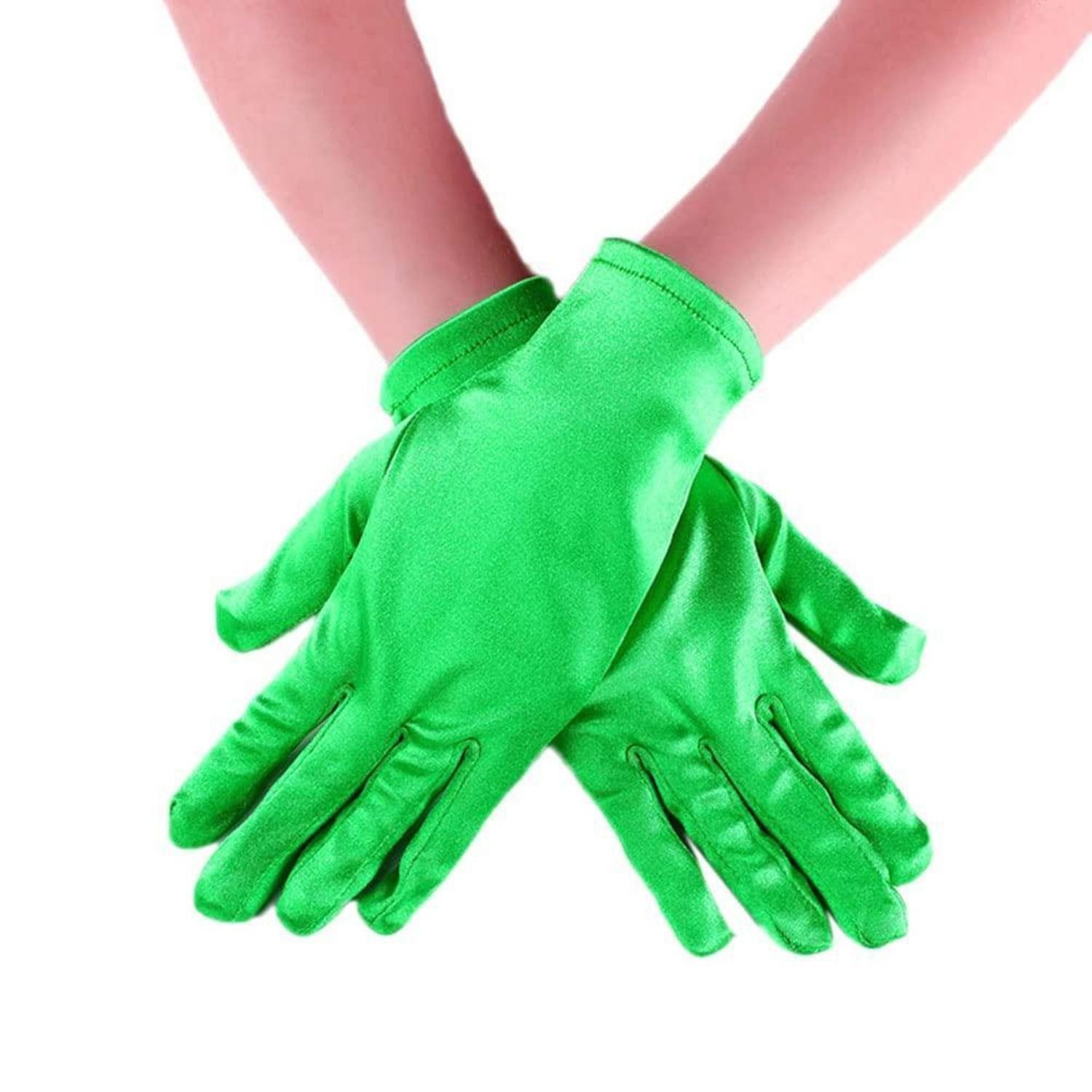 LuxusKollektion Abendhandschuhe Handschuhe Kurz Elastisch Satin Grün (1-St)