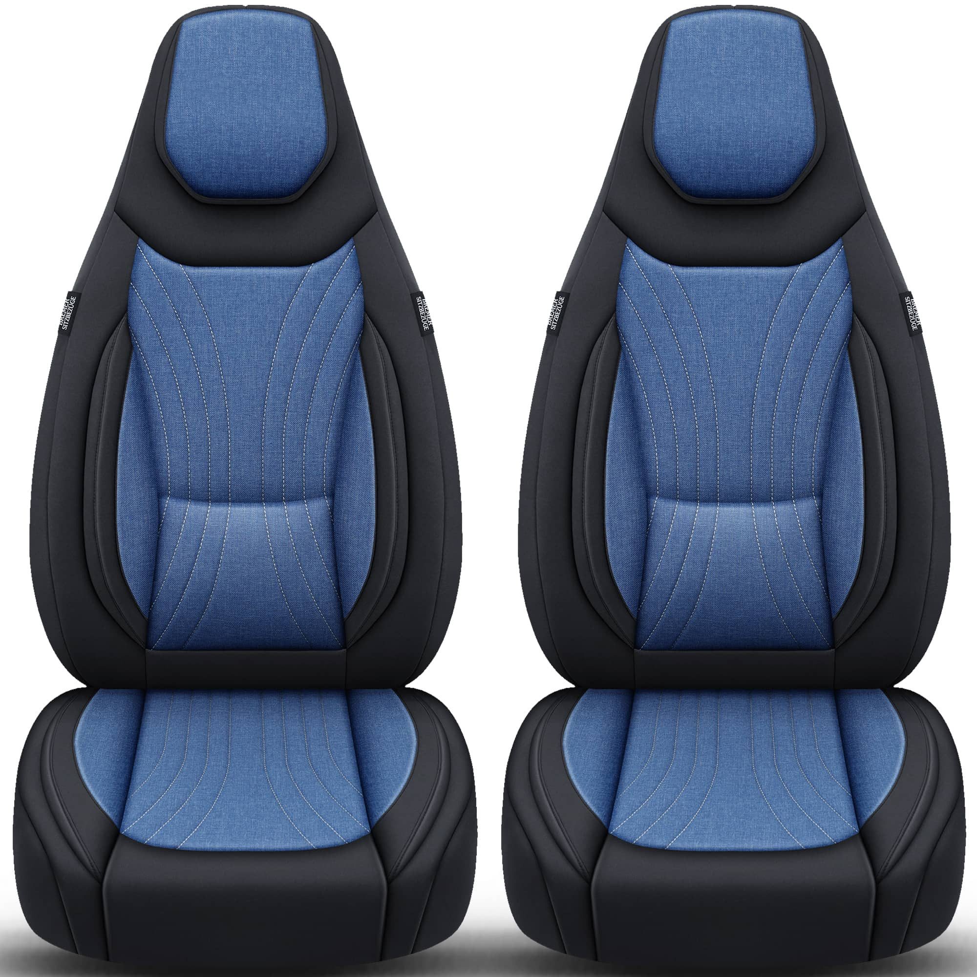 BREMER SITZBEZÜGE Autositzbezug für Xpeng P7 Bj ab 2024 (C6), Set, Schonbezüge Sitzbezüge Fahrer und Beifahrer, in Schwarz/Blau
