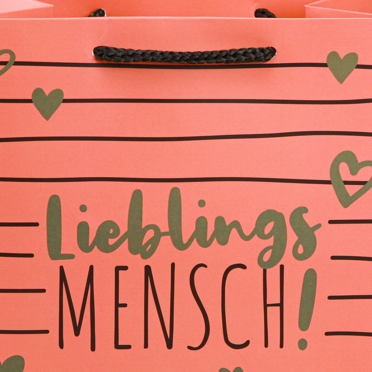 Florists Products Tragetasche Geschenktasche Lieblingsmensch mit Herzmotiv für besondere, 2 Stück