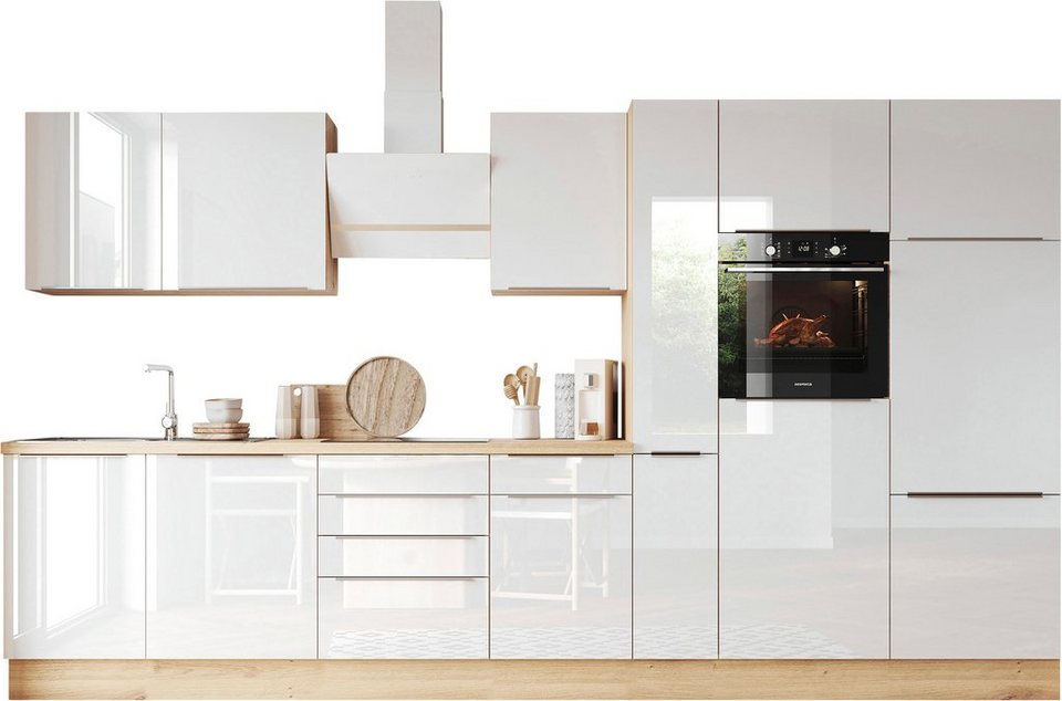 RESPEKTA Küchenzeile Safado aus der Serie Marleen, Breite 370 cm, mit Soft- Close, in exklusiver Konfiguration für OTTO, Alle Scharniere der Türen mit  Soft-Close Funktion