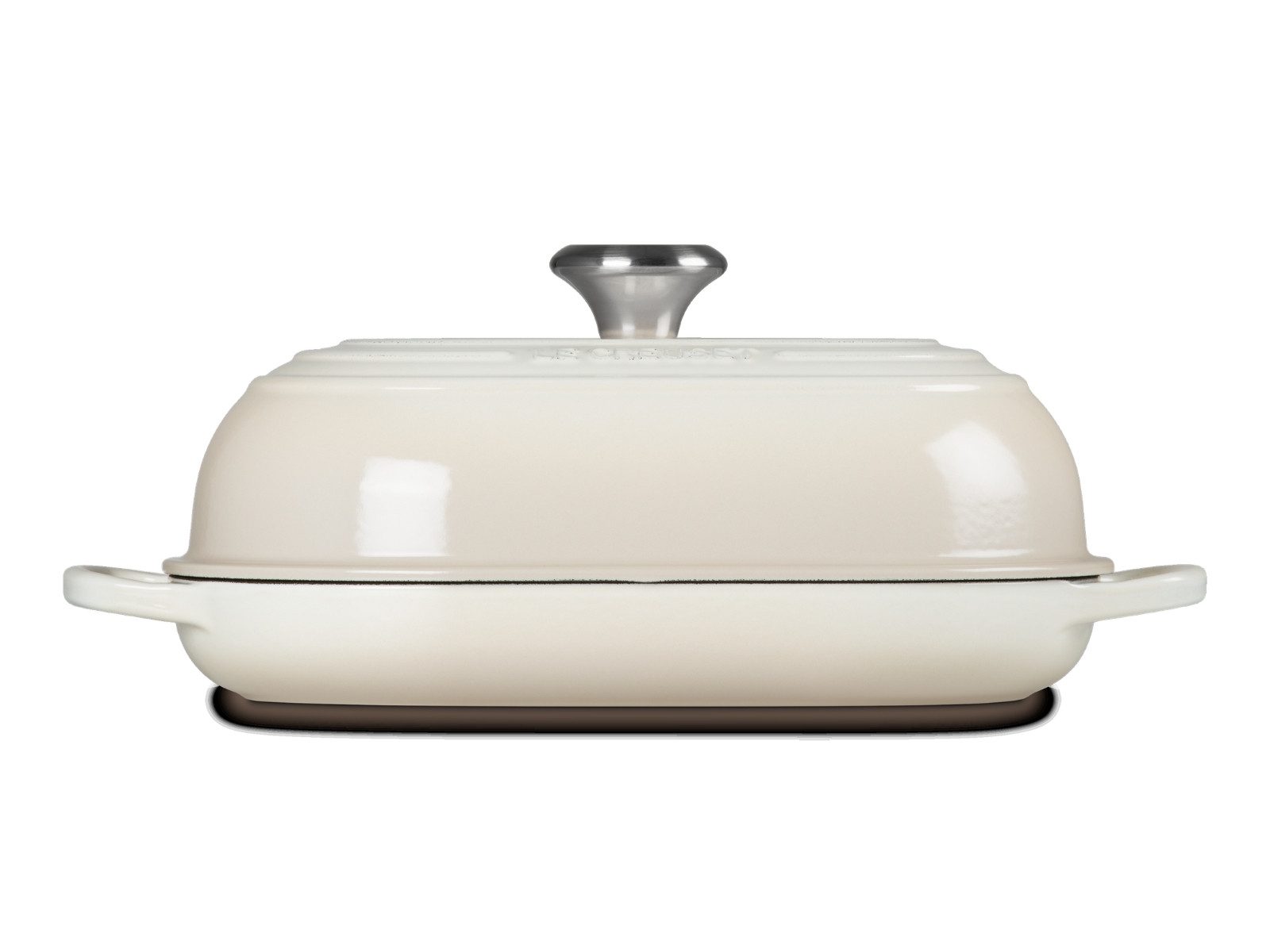 LE CREUSET Bräter Brot Bräter Signature oval meringue 29cm, Emailliertes Gusseisen
