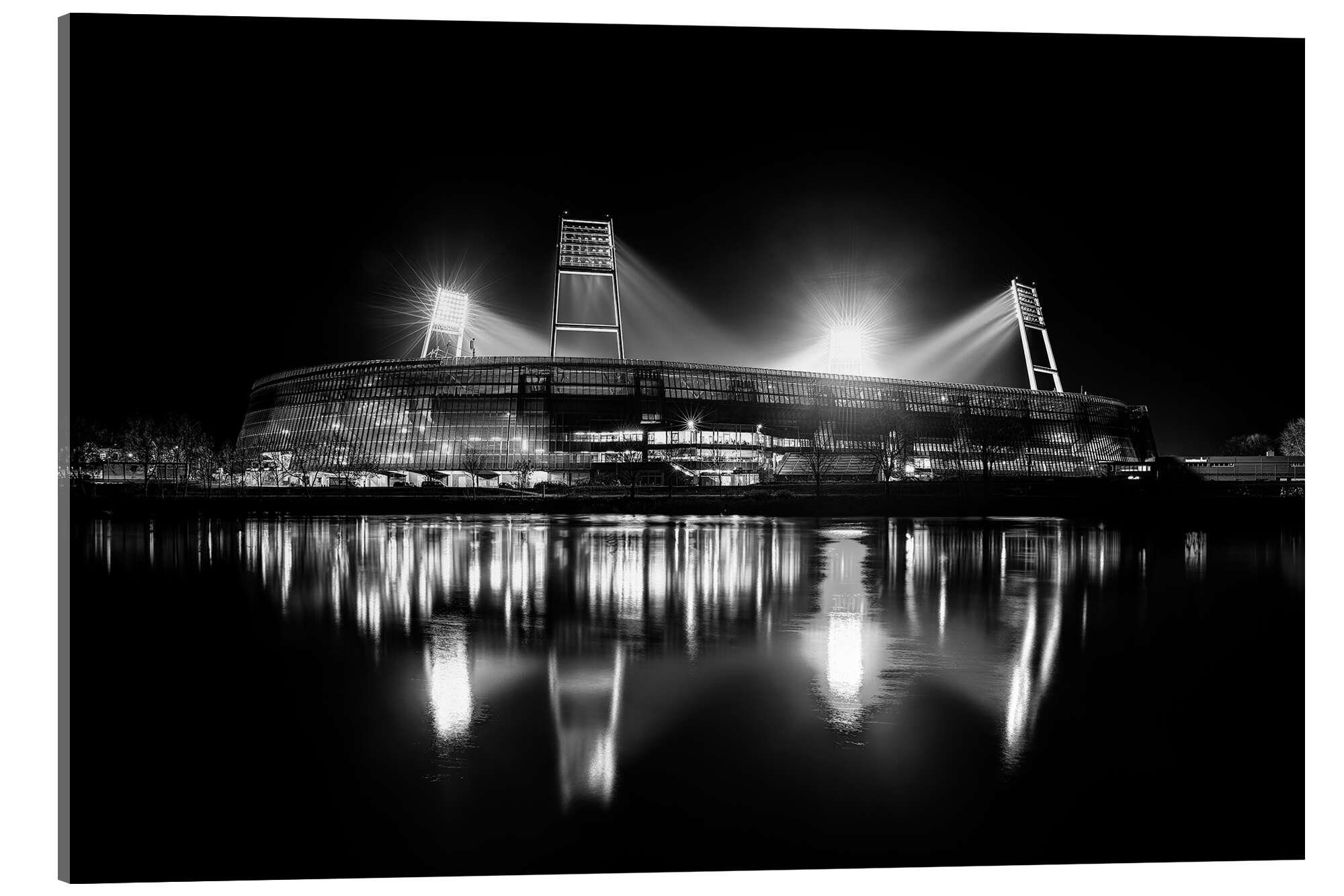 Posterlounge Acrylglasbild Tanja Arnold Photography, Bremer Stadion schwarz/weiß, Fotografie