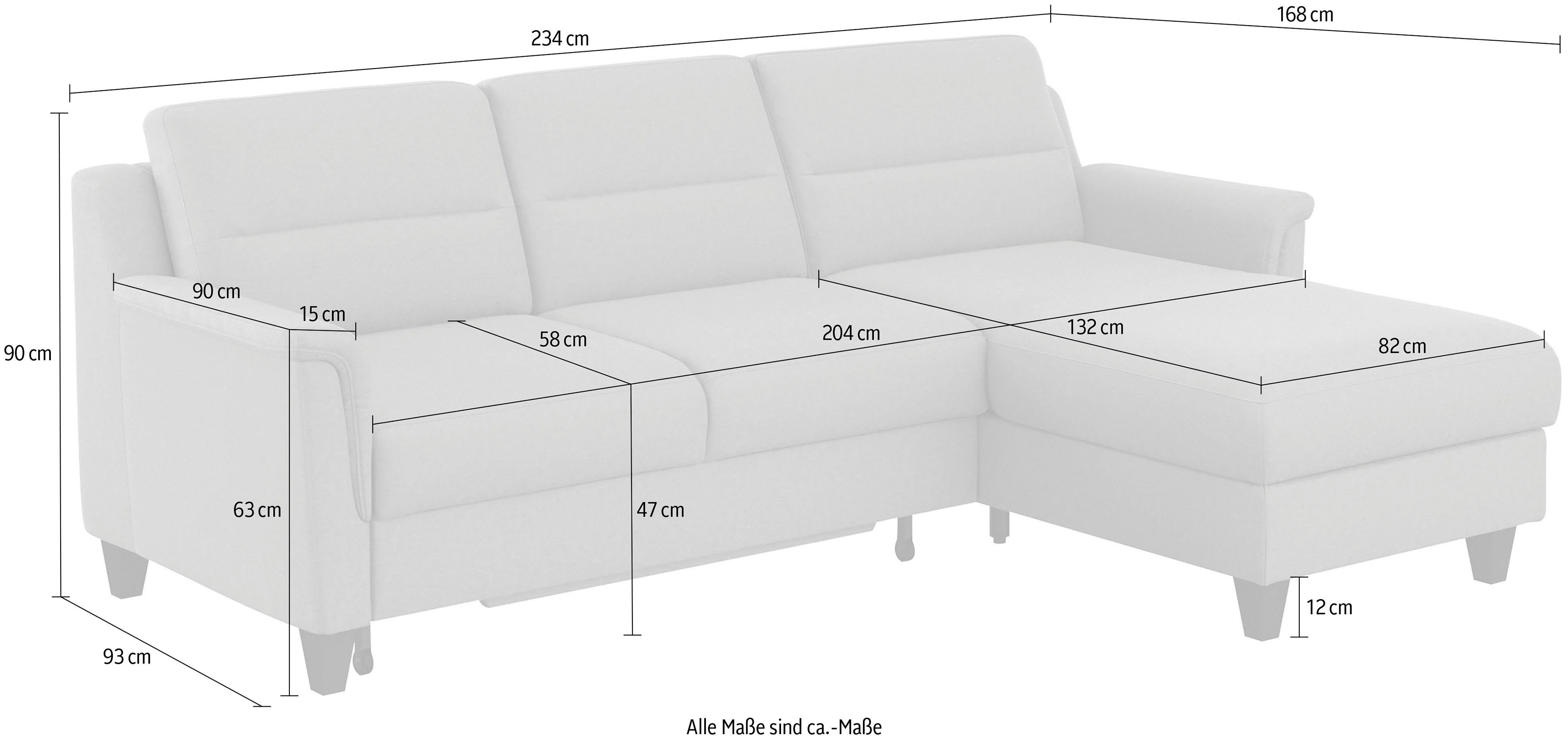 sit&more Ecksofa Farö, Bettkasten wahlweise Bettfunktion inklusive mit Federkern, und