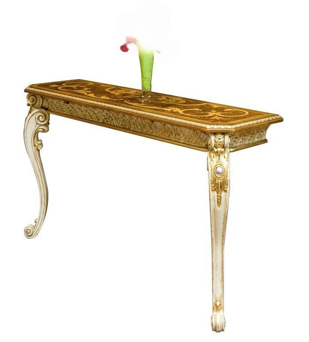 JVmoebel Konsolentisch Elegante Telefontische im rustikalen Landhausdesign in Gold (1-St., 1x Konsolentisch), Made in Europa